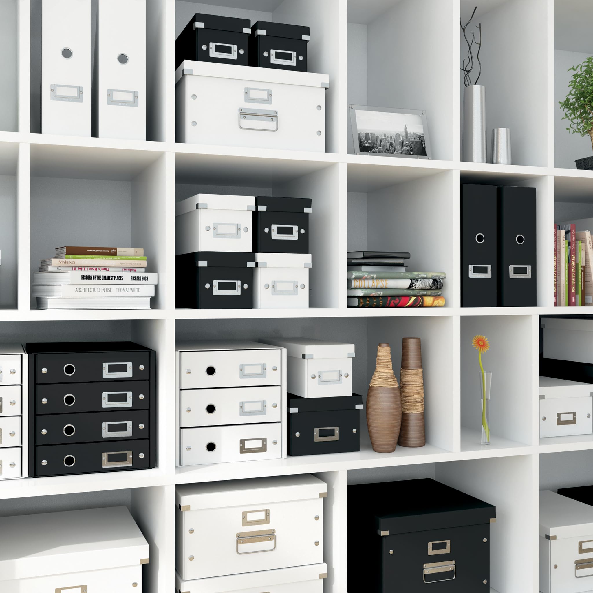 Leitz A5 Storage Box - Small Black Organizer for Documents, Files & Office Supplies | Click & Store Range 60430001 | Perfect for Home Office, School & Workspace Organization