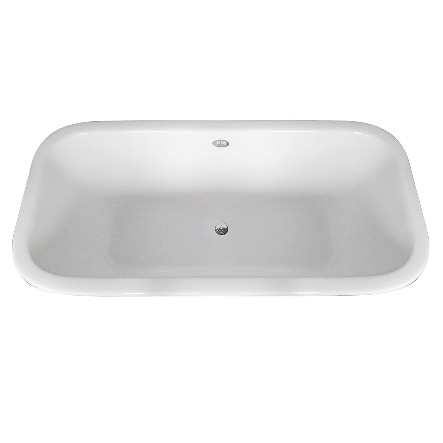 Aqua Eden 67 Inch White Cast Iron Clawfoot Bathtub - Rectangular Double Ended Freestanding Tub with Polished Chrome Feet - Perfect for Vintage Bathroom & Luxury Spa Decor