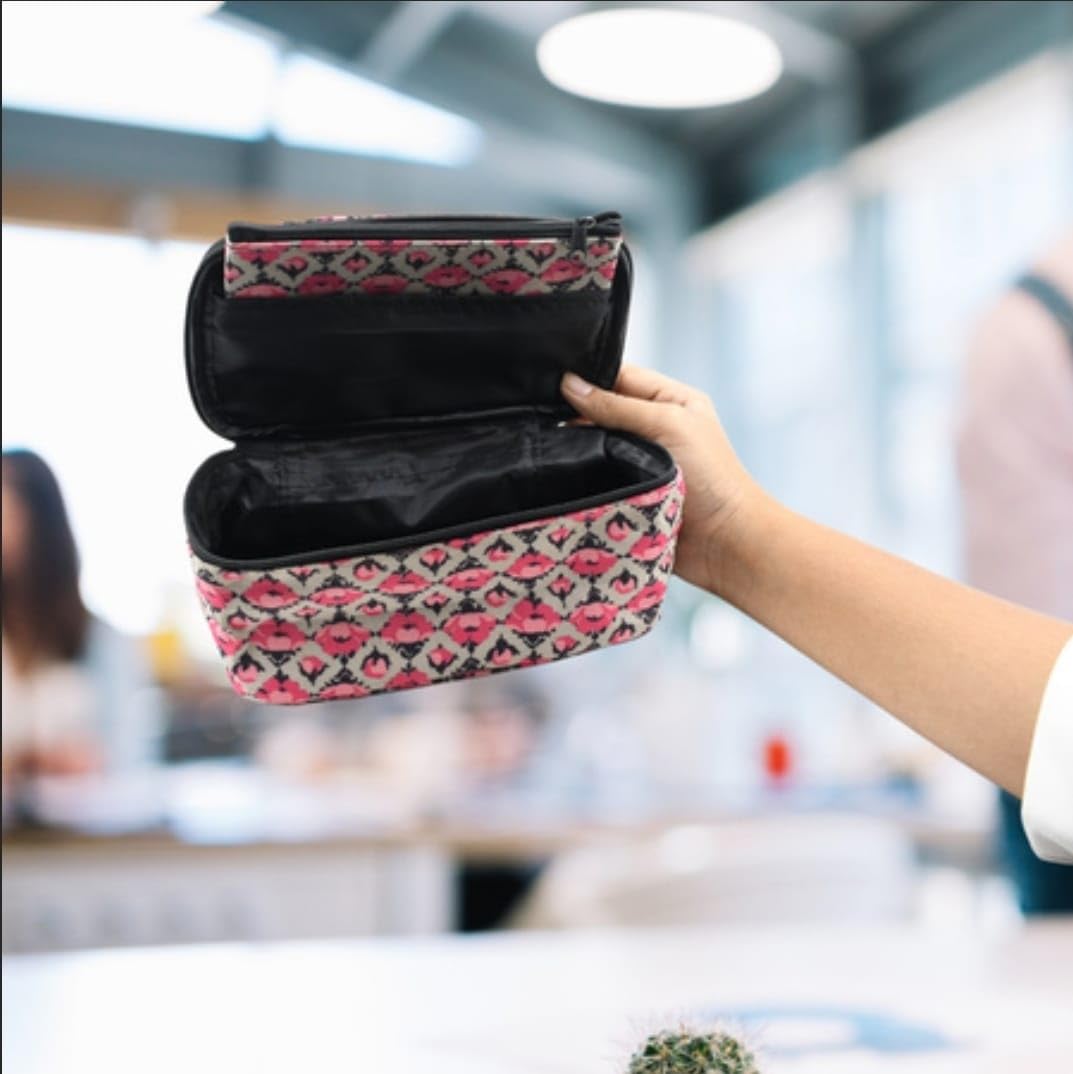 MDMINFY Makeup Pouch Cosmetic Organizer Bag for Women - Waterproof Travel Toiletry Storage Case with Multiple Pockets | Perfect for Travel, Gym, Daily Use & Gift Giving