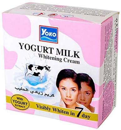 YOKO YOGURT Milk Whitening Cream for Face & Body - Brightening Moisturizer for Men & Women - Perfect for Daily Skincare Routine & Night Care