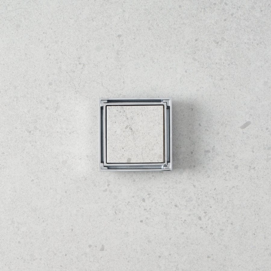 Chrome Tile Insert Floor Waste Drain Cover - Bathroom & Shower Floor Drain Grate for Waterproofing and Easy Cleaning