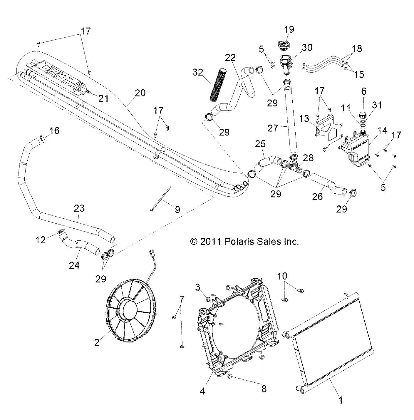 Genuine OEM Polaris RZR Fan Shroud Replacement Part 5438591 - High-Performance Cooling for Off-Road Adventures & Dune Riding