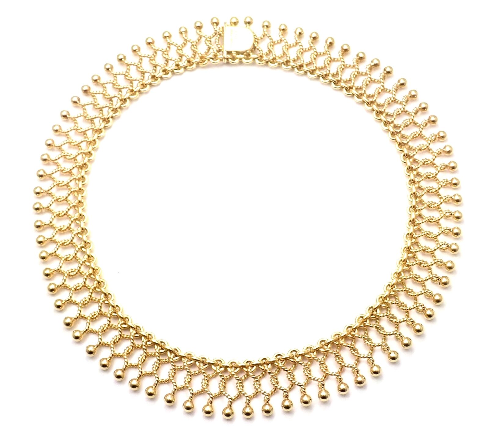Authentic Vintage Tiffany & Co 18k Yellow Gold Cleopatra Collar Link Necklace - Elegant Statement Jewelry for Women, Perfect for Parties, Weddings & Special Occasions