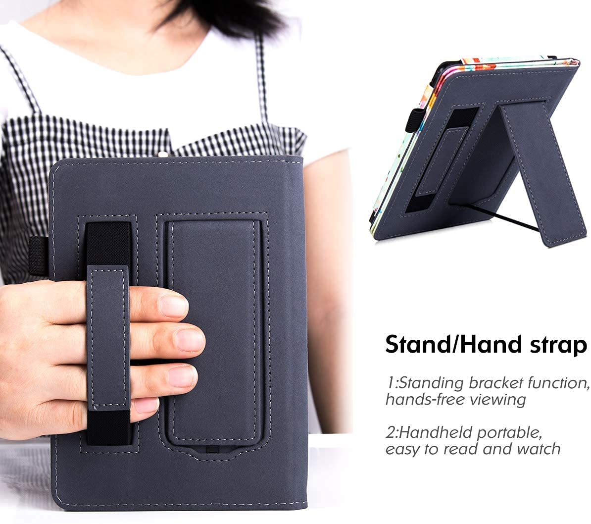 Premium Kindle Paperwhite Case (10th Gen/2018 & All Versions) - Smart Protective Cover with Hand Strap, Foldable Stand, Auto Wake/Sleep - Perfect for Reading, Travel & Daily Use