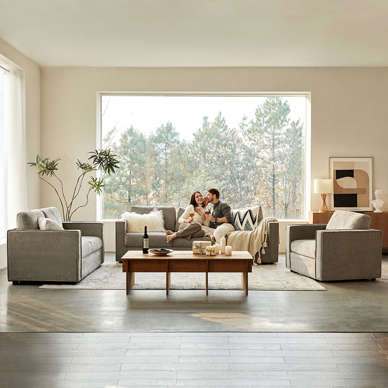 Dilcia 3-Piece Slipcovered Sofa Set - Modern Living Room Furniture with Removable Covers for Easy Cleaning | Perfect for Small Spaces, Apartments & Cozy Home Decor