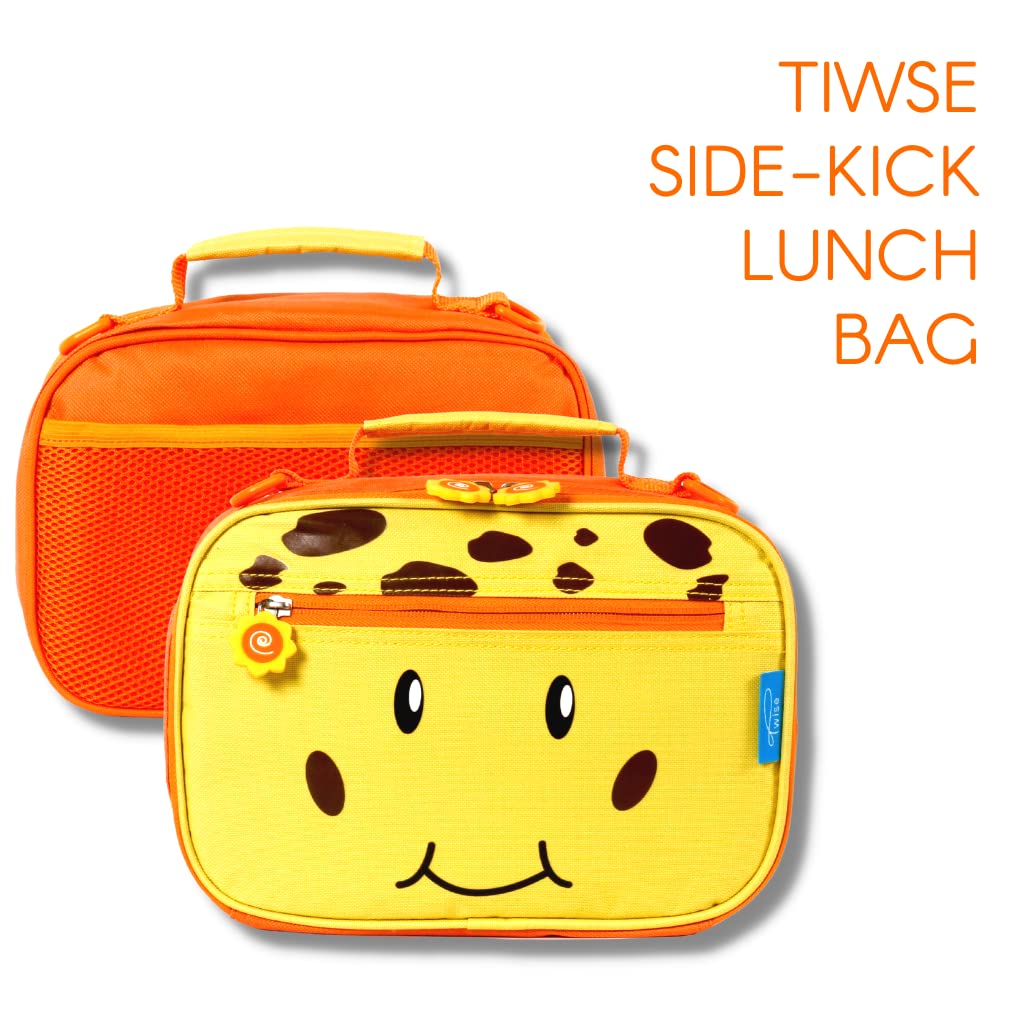 TWISE SIDE-KICK Insulated Lunch Bag for School, Work, or Travel - Cute Giraffe Print - Perfect for Kids Lunch Box, Office Meals & Picnics