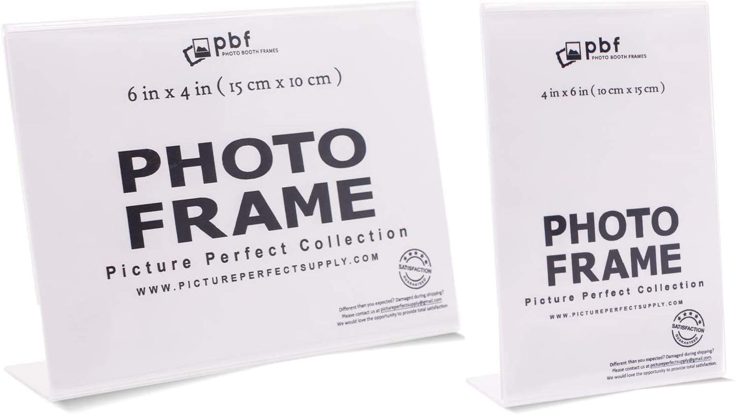 4x6 & 6x4 Inch Clear Acrylic Photo Booth Frames - 12 Pack Vertical & 12 Pack Horizontal Picture Frames for Wedding, Party, Events and Home Decor