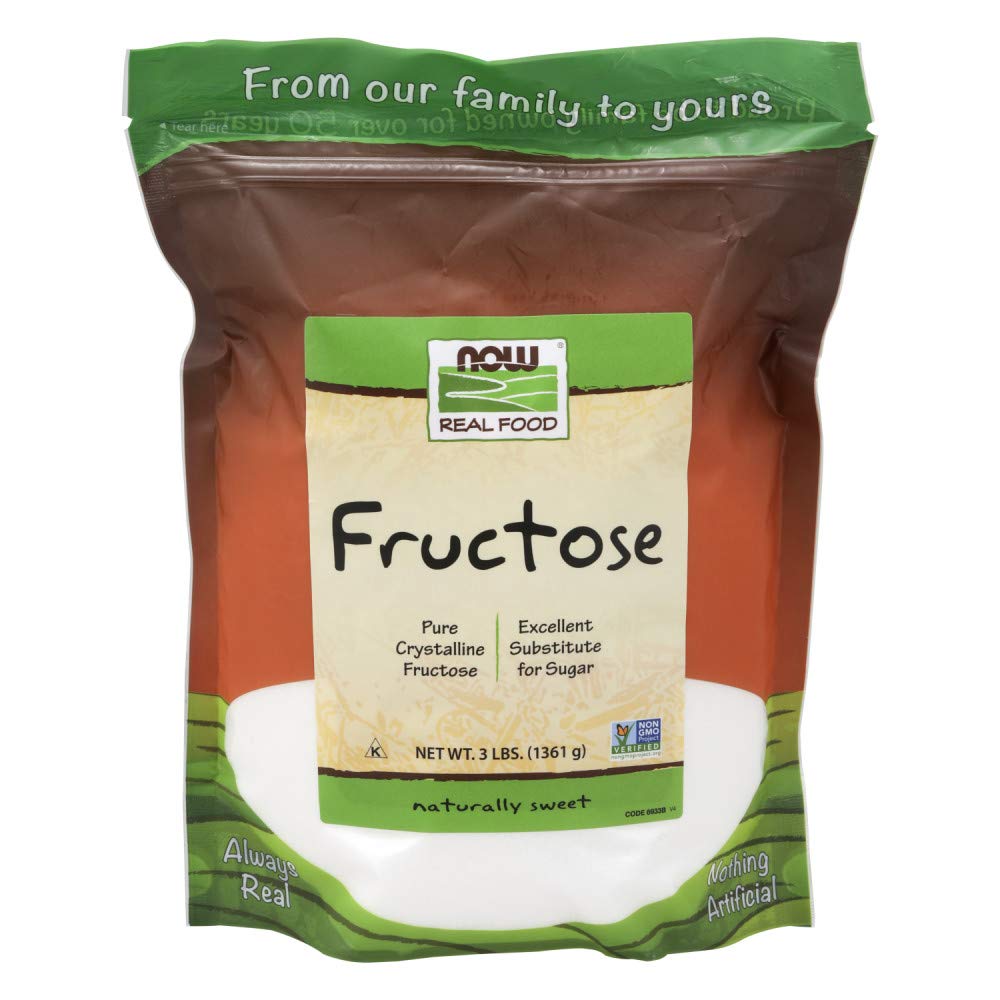 Now Foods Pure Fructose Crystals - 3 lb (1.36 kg) - Natural Sweetener for Baking, Beverages & Healthy Recipes - Gluten-Free & Non-GMO Sugar Alternative