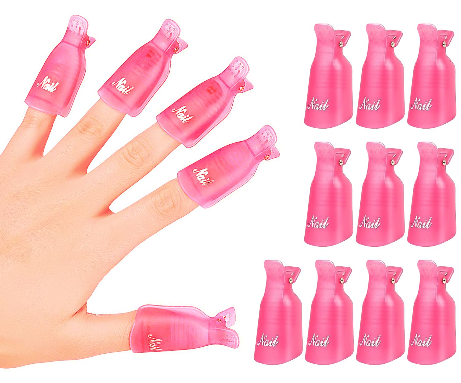 10Pcs Nail Polish Remover Clips for Acrylic & Gel Polish Removal - Reusable Soak Off Nail Clips for Professional & Home Manicure - Perfect for Salon, DIY Nail Care & At-Home Spa Treatments