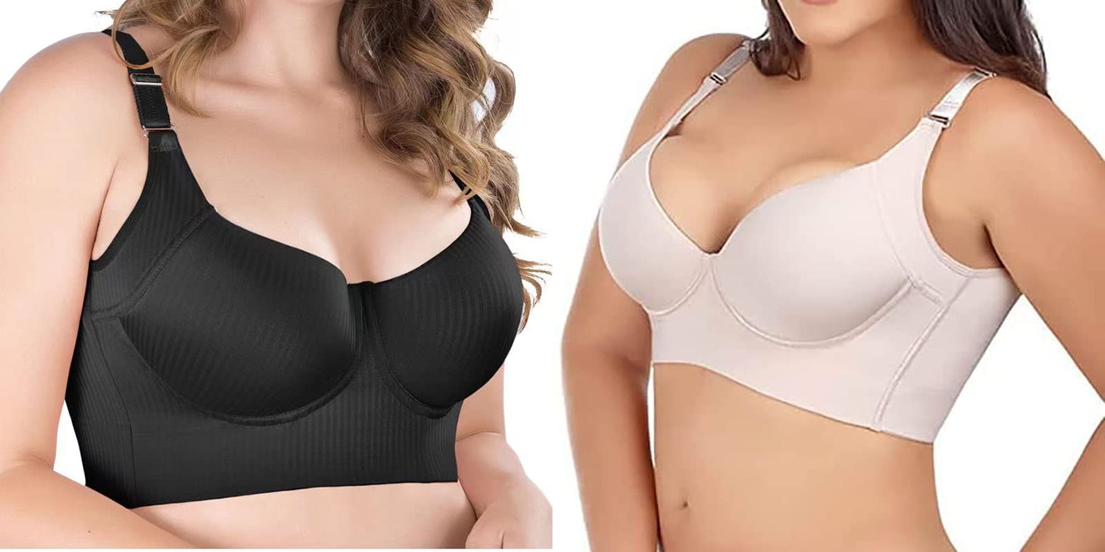 Esissenils Women's Deep Cup Bra - Full Back Coverage Shapewear Bra for Back Fat Concealing | Comfortable Everyday Wear for Work, Gym & Daily Activities