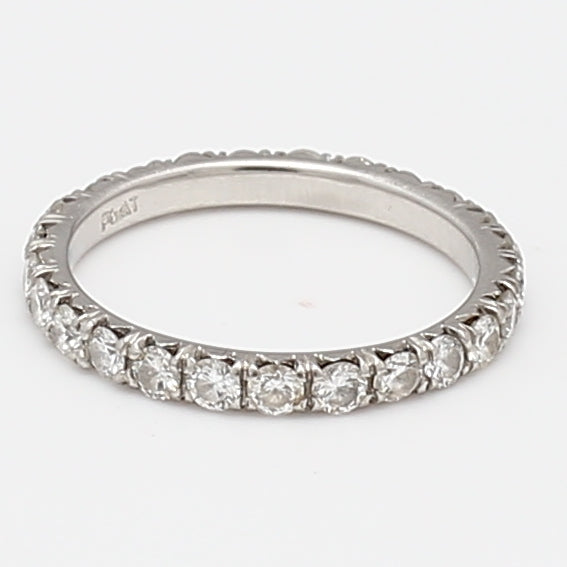 0.75 Carat Round Brilliant I SI1 Diamond Platinum Eternity Band Ring for Women - Perfect for Anniversaries, Weddings & Special Occasions