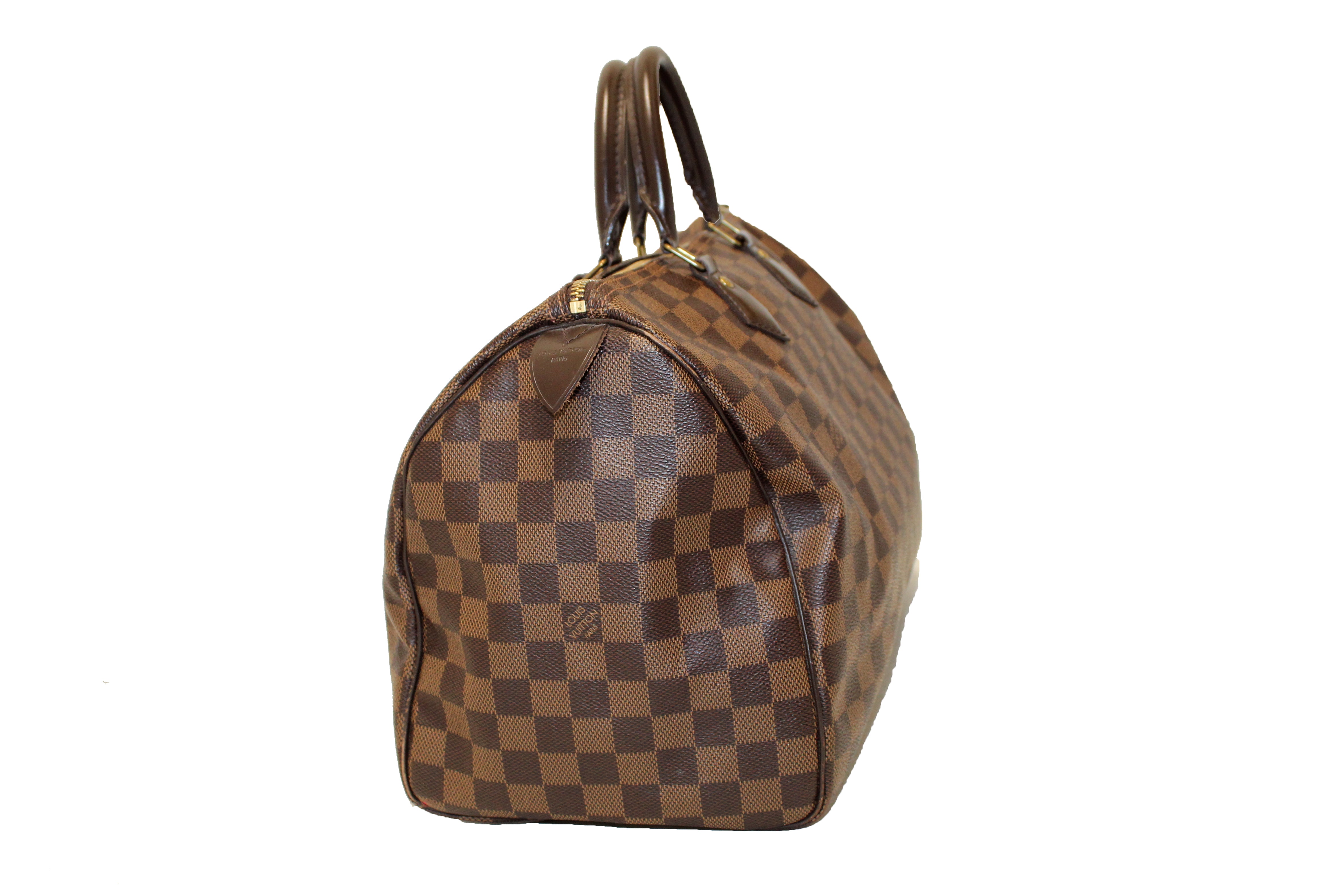 Authentic Louis Vuitton Damier Ebene Speedy 35 Handbag for Women - Luxury Designer Tote Bag with Shoulder Strap - Perfect for Travel, Work & Everyday Use