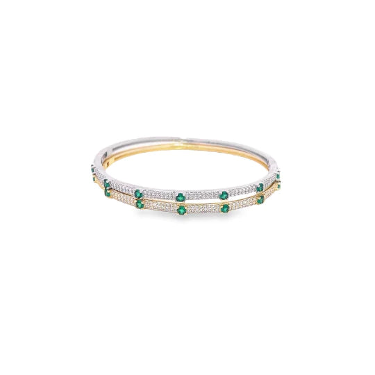 Elegant Thin Pavé Station Stone Bangle Bracelet for Women - Perfect for Everyday Wear, Parties & Special Occasions