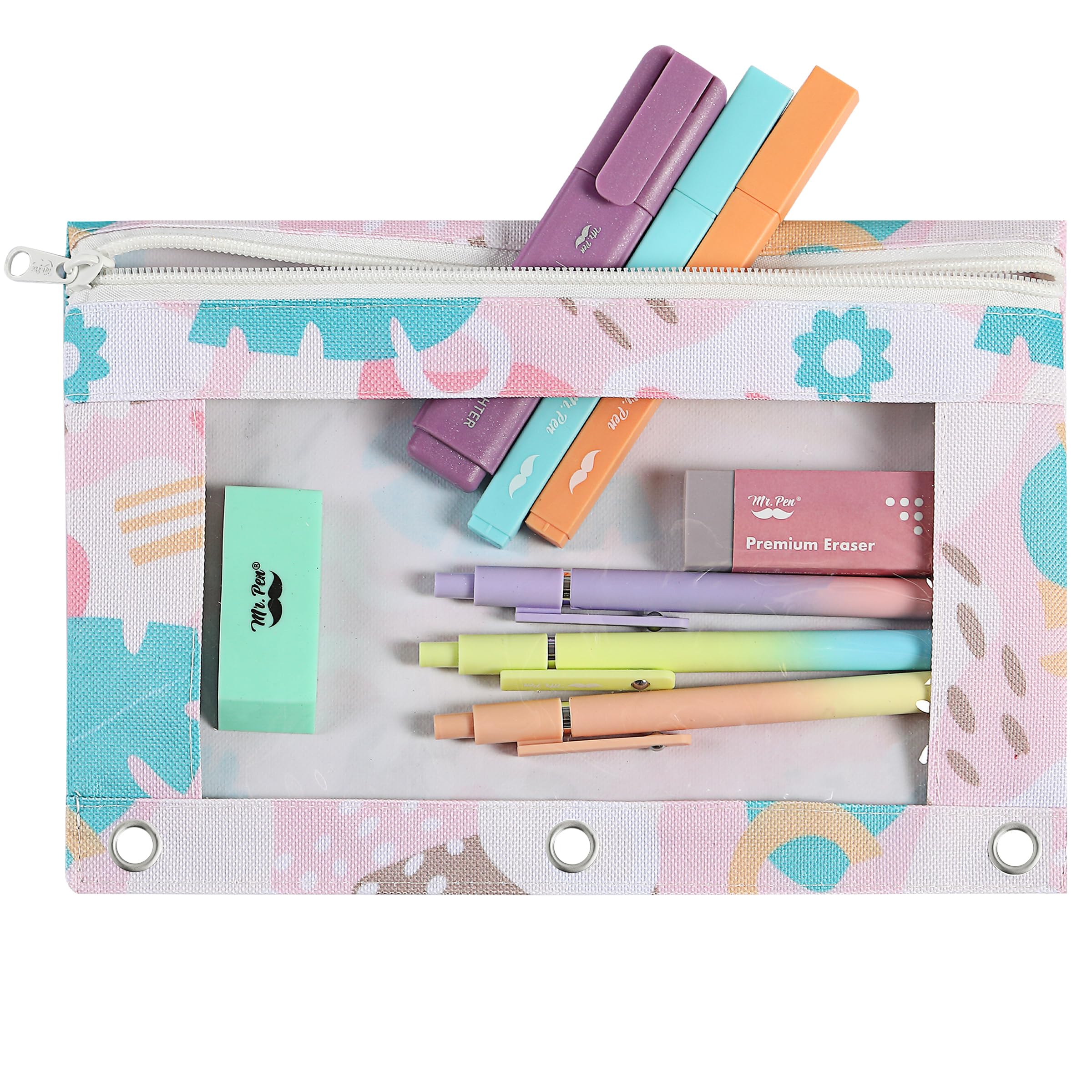 Mr. Pen 2-Pack Zippered Pencil Pouch for 3-Ring Binder - Durable School & Office Supplies for Students, Teachers & Professionals (Perfect for Organizing Pens, Pencils & Small Essentials)