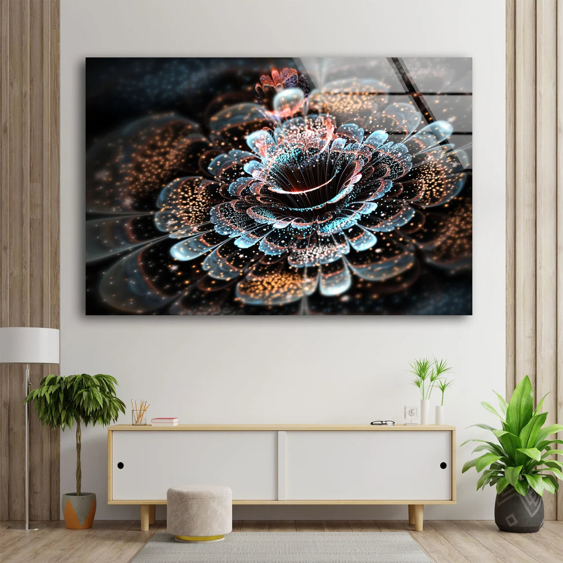 3D Flower Pattern Acrylic Glass Print - Modern Wall Art Decor - 100% Made in Australia - Ready to Hang - Perfect for Living Room, Bedroom & Office Decor