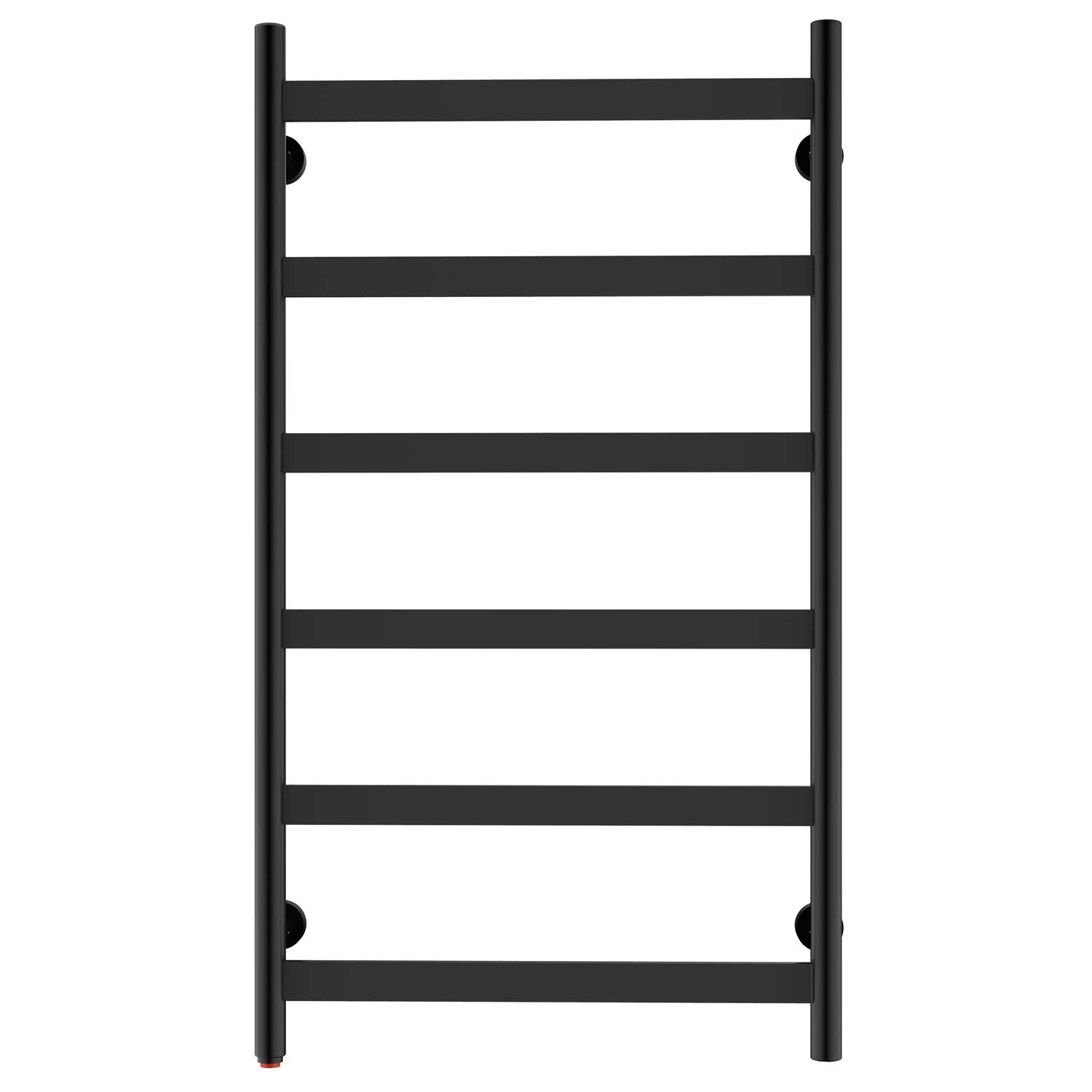 HEATGENE 6-Bar Wall-Mounted Electric Towel Warmer & Dryer - Matte Black - Fast Heating Bathroom Heater for Spa, Luxury Hotels & Home Use