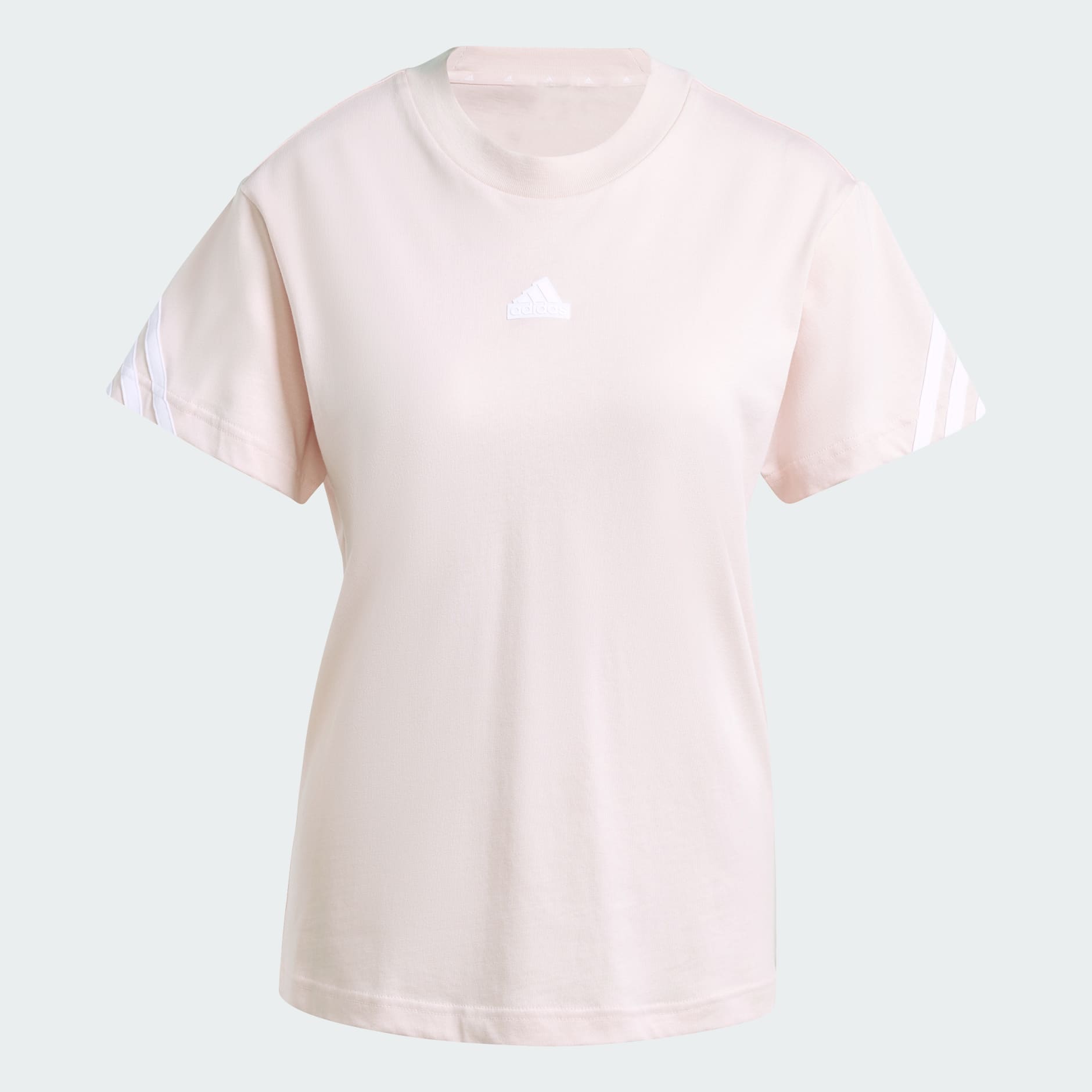 Adidas Women's Future Icons 3 Stripes Pink T-Shirt - Casual Comfort Fit Tee for Everyday Wear, Gym & Street Style