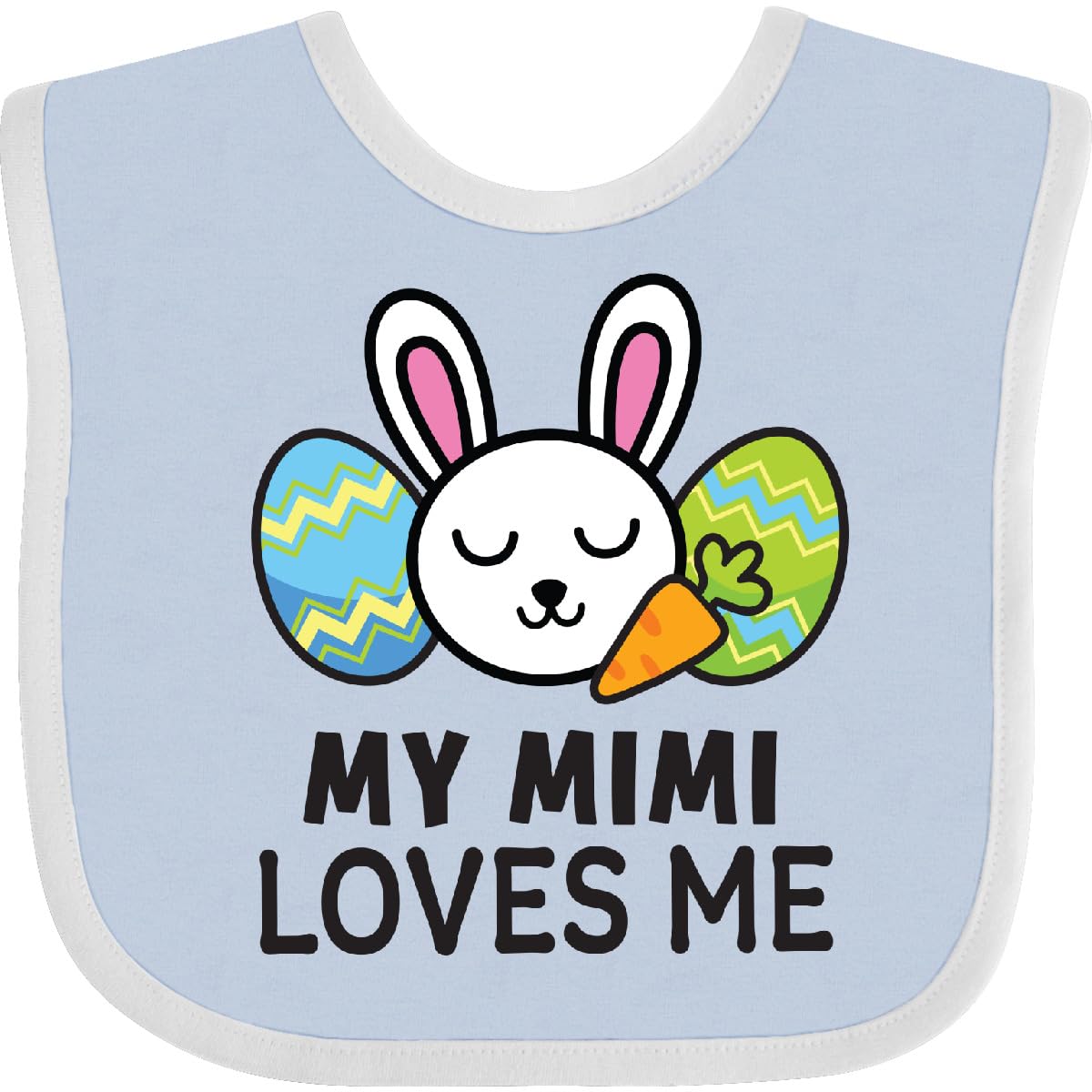 Inktastic My Mimi Loves Me Baby Bib with Bunny - Easter Gift for Infants