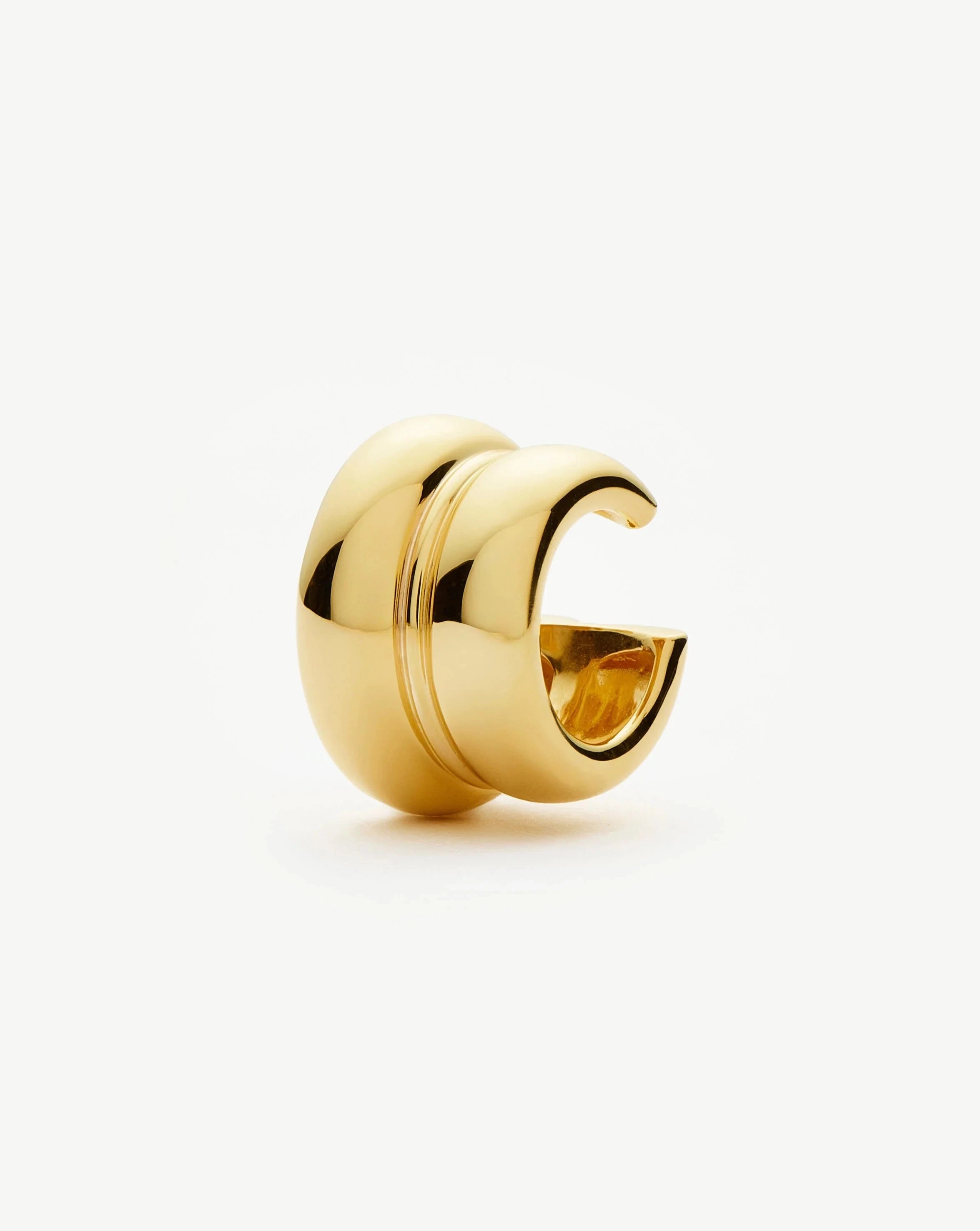 Elegant Sculptural Chubby Double Ear Cuff - 18k Gold Plated Statement Earrings for Women | Perfect for Parties, Weddings & Special Occasions
