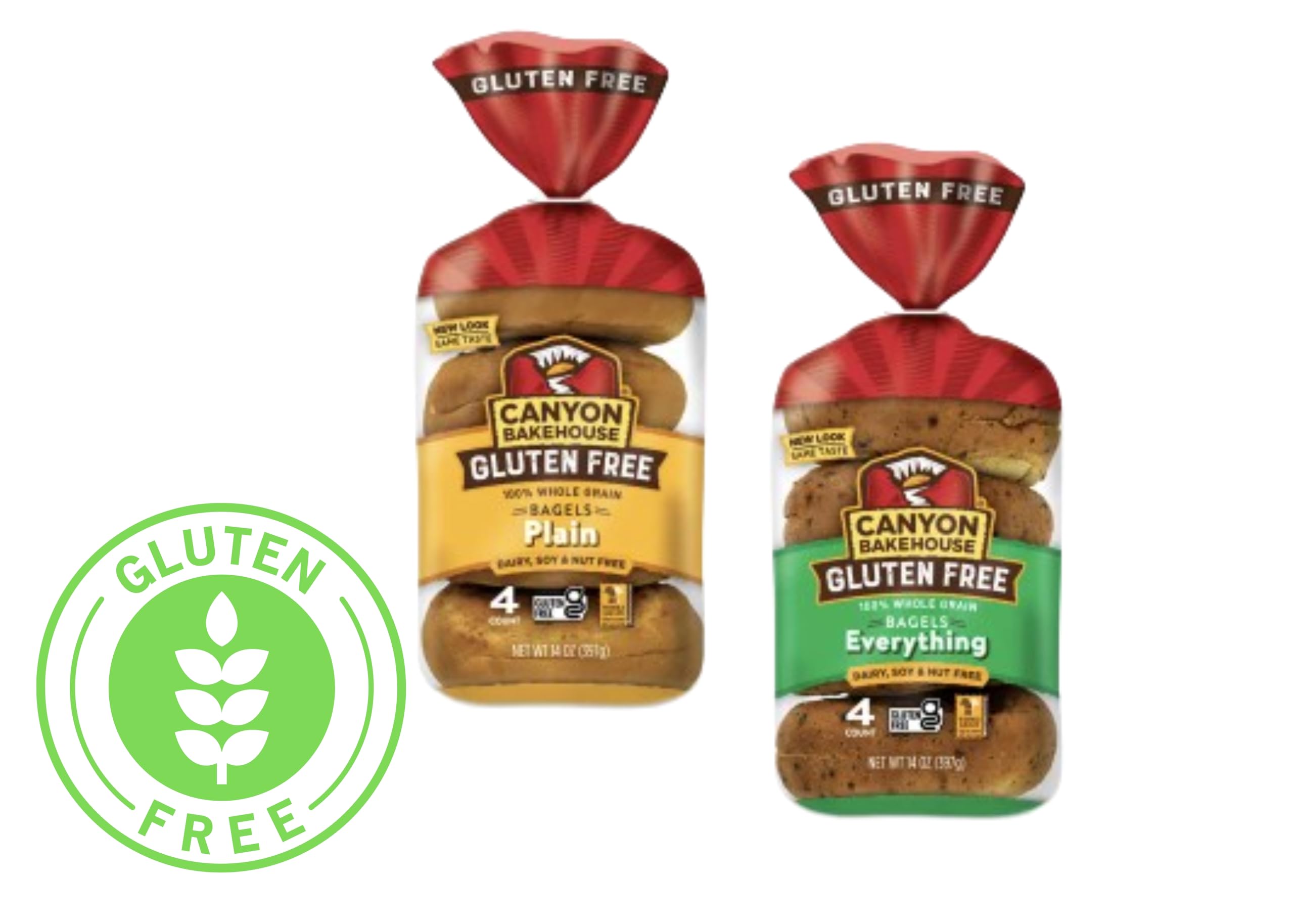 Gluten Free Bagel Variety Pack - Plain & Everything Bagels (2 Pack) | Certified Gluten Free, Vegan & Kosher | Perfect for Breakfast, Sandwiches & Healthy Snacks