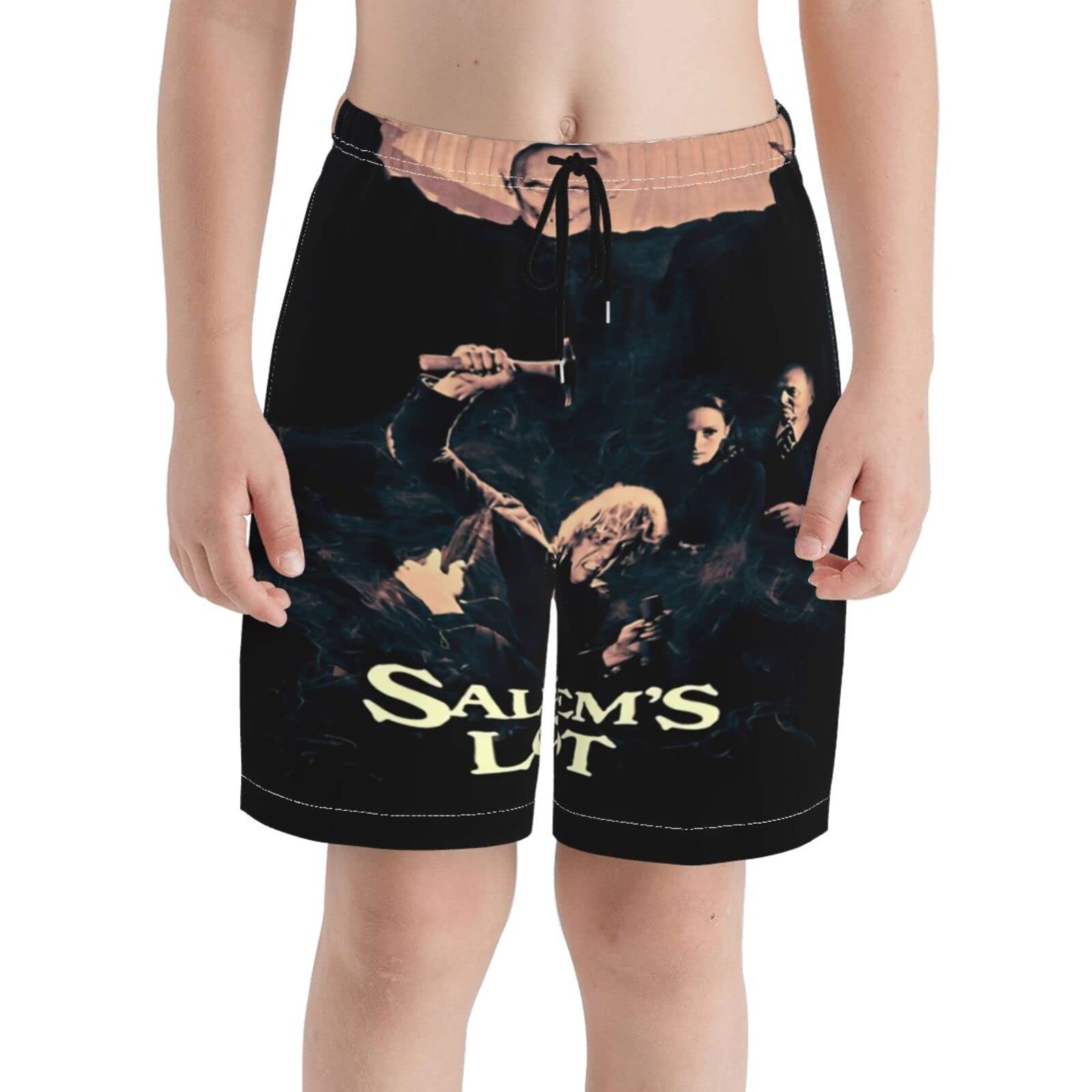 Salem's Lot Horror Movie Themed Boys' Swim Trunks - Quick Dry Summer Swimwear for Surfing, Beach & Pool - Perfect for Swimming, Water Sports & Vacation
