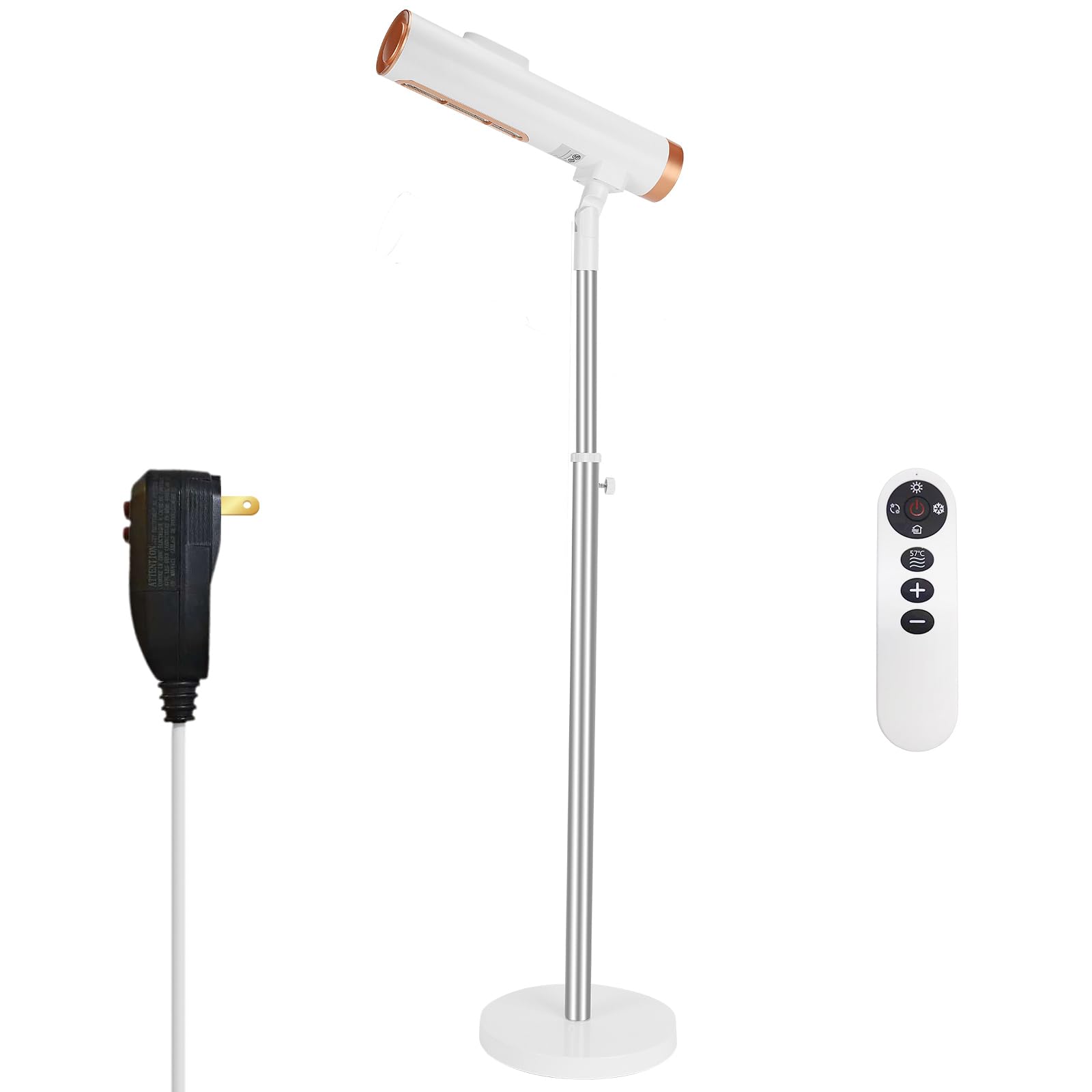 CoralBoxer Hands-Free Hair Dryer Stand with Remote Control - Adjustable Height & Angle, 5 Working Modes for Home Use - Perfect Gift for Women, Elderly, Children, Disabled & Pets - Ideal for Salon, Bathroom & Bedroom Styling