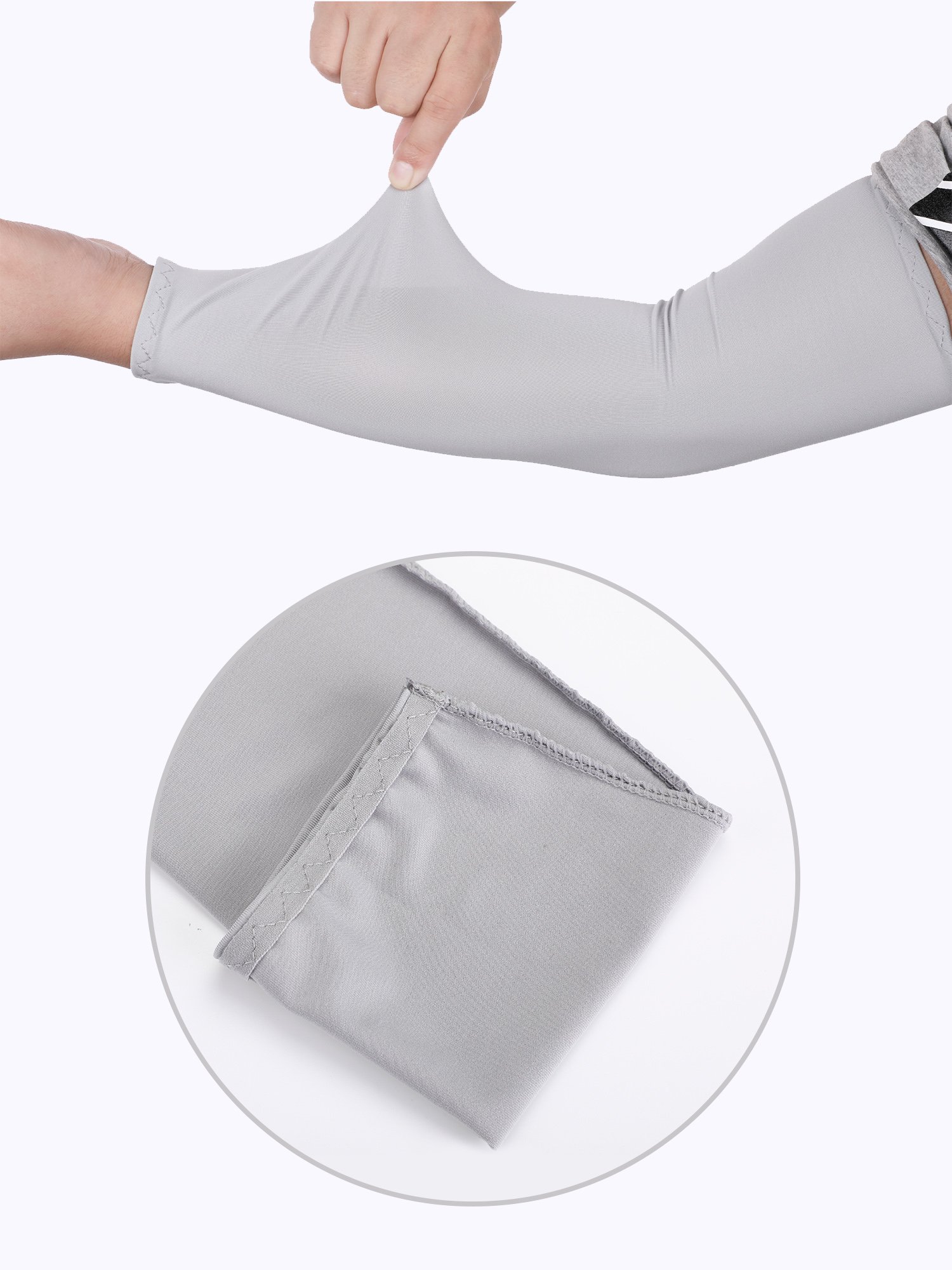 8 Pairs Unisex UV Protection Arm Cooling Sleeves - Ice Silk Sun Protection Arm Covers for Outdoor Sports, Running, Cycling & Driving (Grey)