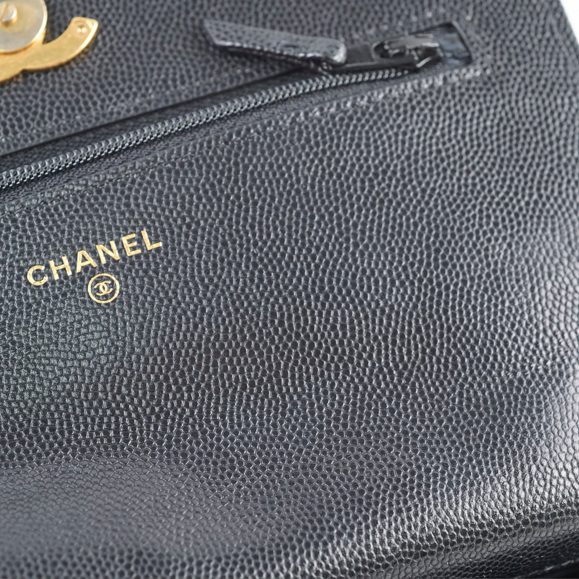 Chanel 2022 Seasonal Top Handle Wallet On Chain in Black Caviar Leather - Perfect for Evening Events & Luxury Fashion Accessories