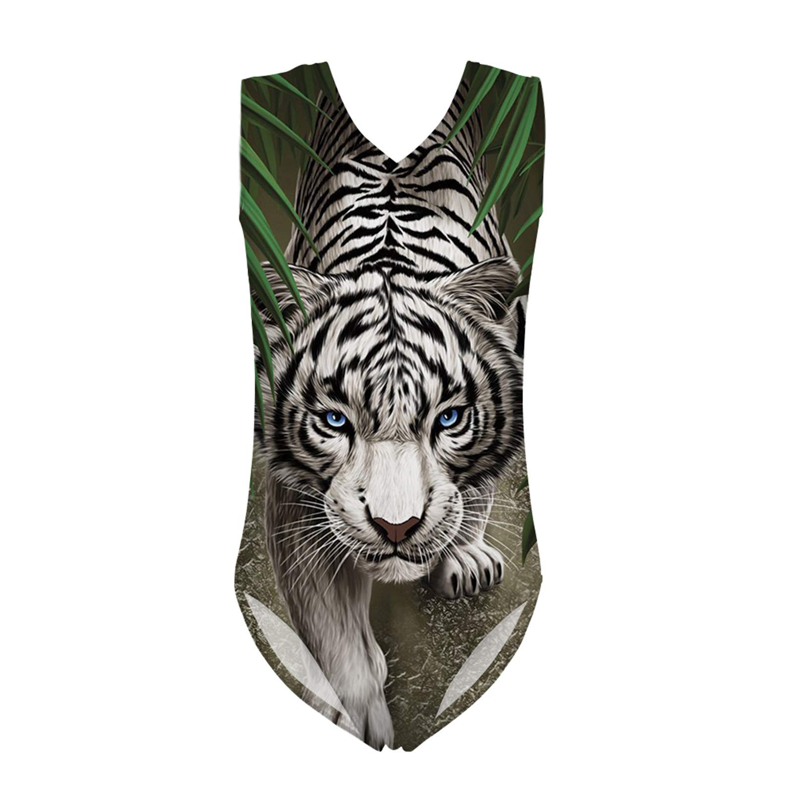 ELEQIN Girls One Piece Swimsuit with Cute Animal Print - Bathing Suit for Kids, Teens, Dance & Gymnastics Leotard - Perfect for Swimming Lessons, Beach Vacations & Dance Performances