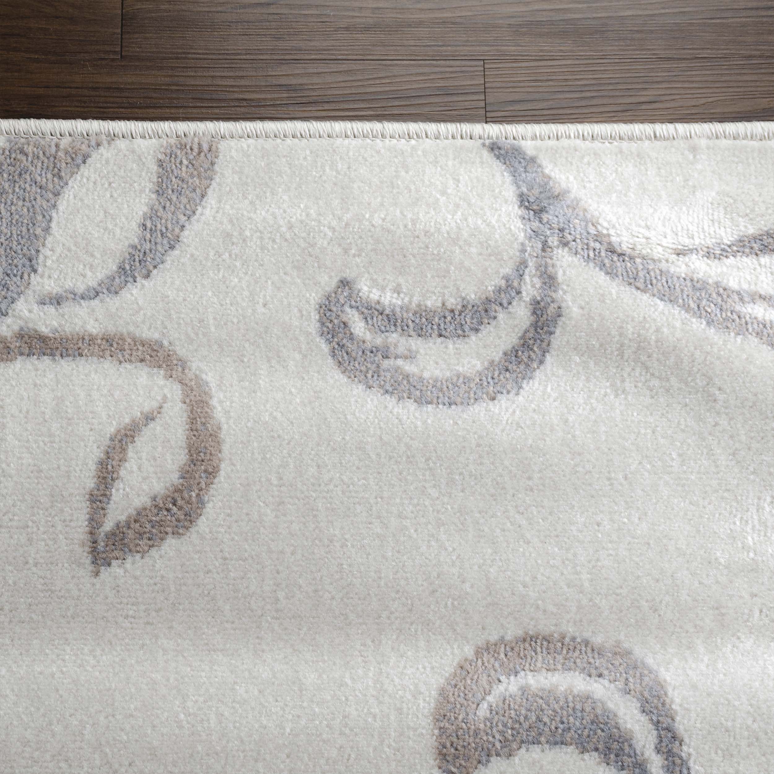 Vines Floral Scrolling Rustic Indoor Area Rug - Non-Slip Bohemian Decor Rug for Living Room, Bedroom, Nursery | Soft & Durable Home Decor