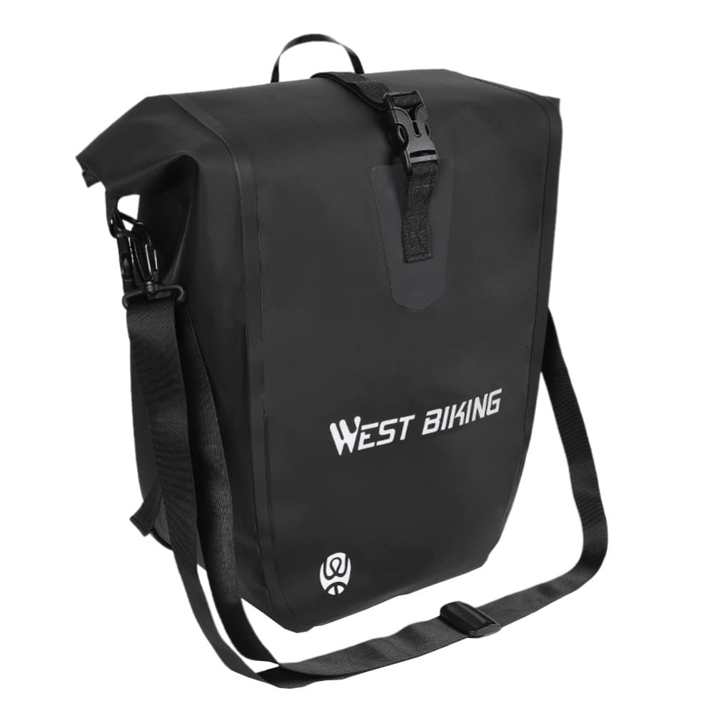 LIOOBO 25L Waterproof Bike Trunk Bag - Bicycle Panniers & Rear Rack Carrier with Shoulder Strap & Hooks | Perfect for Commuting, Cycling Tours & Outdoor Adventures