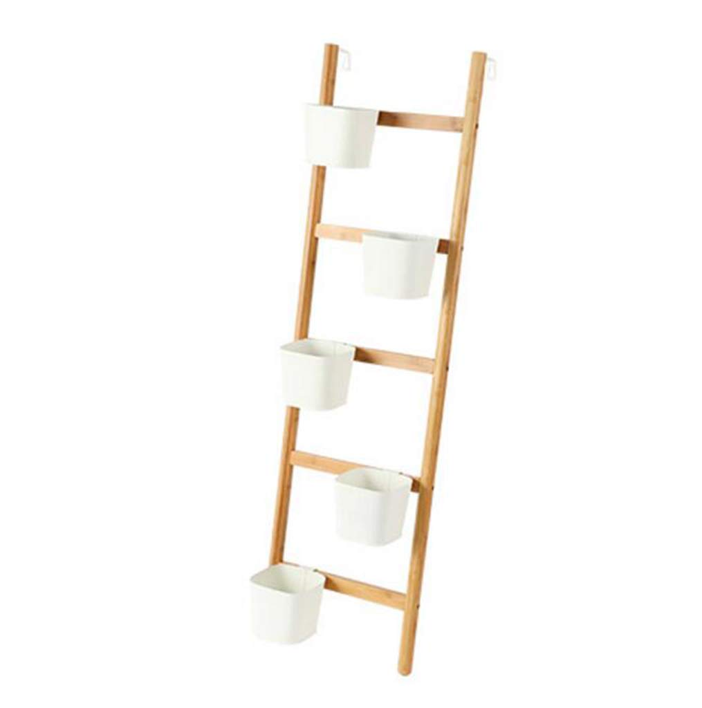 LYX Nordic 5-Tier Bamboo Flower Stand - Modern Minimalist Plant Shelf for Balcony, Living Room, Bedroom | Multi-Layer Flower Pot Rack with Step Design | Perfect for Indoor Plants, Succulents & Home Decor