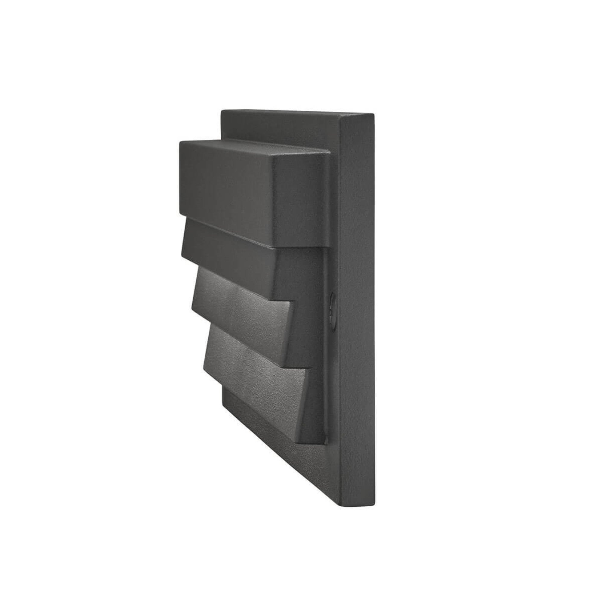 12V 6 LED Louvered Step Light 2700K Warm White - Textured Black Outdoor Stair Lighting for Steps, Deck, Patio, and Pathway Safety