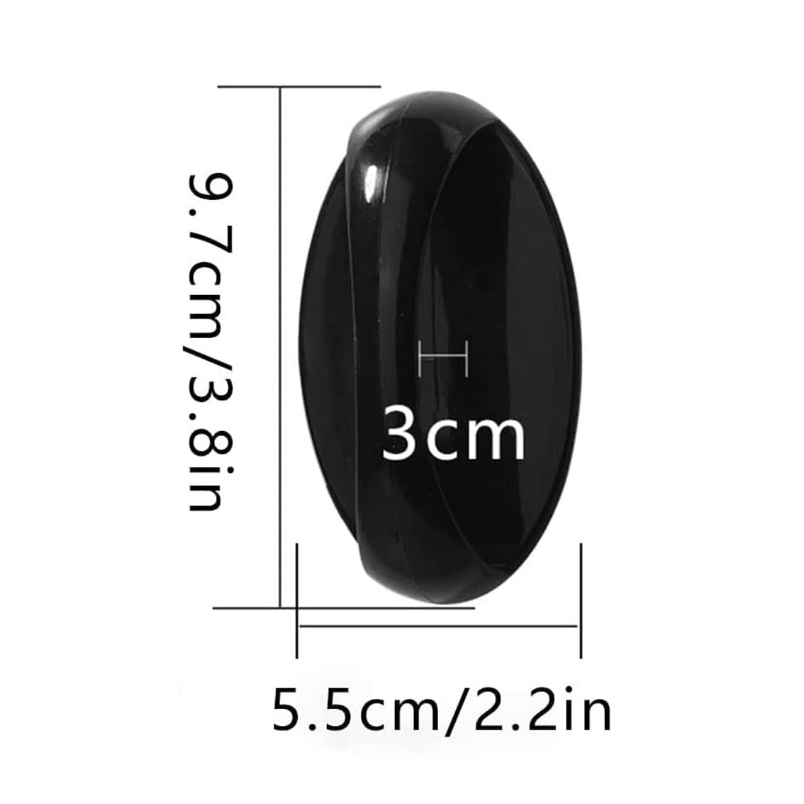 6-Piece Black Plastic Cabinet Handles - Self-Adhesive Kitchen & Furniture Drawer Pulls for Wardrobe, Cupboard & Toilet Lid - Easy Installation Home Upgrade (Perfect for DIY Kitchen Renovation & Bathroom Organization)