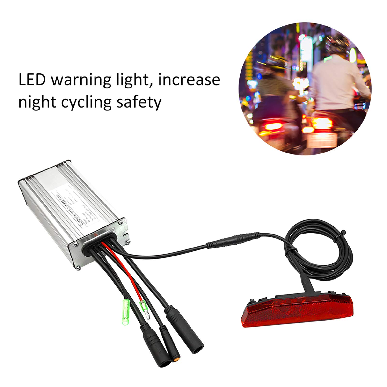 LED Tail Light for Bikes - 2 Pin Red Warning Light with Connector | Durable Riding Equipment for Night Cycling & Safety