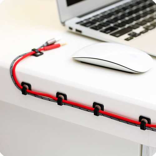 Bakeey 18-Piece Strong Adhesive Wall & Desktop Cable Clips - Cord Organizer for Wire Management - Perfect for Home, Office, and Workspace Organization