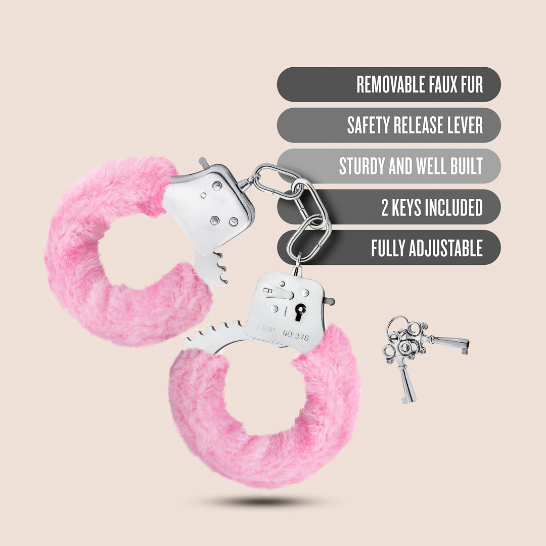 Fluffy Handcuffs for Couples - Soft & Comfortable Fuzzy Cuffs for Role Play, BDSM, and Romantic Fun - Temptasia Cuffs