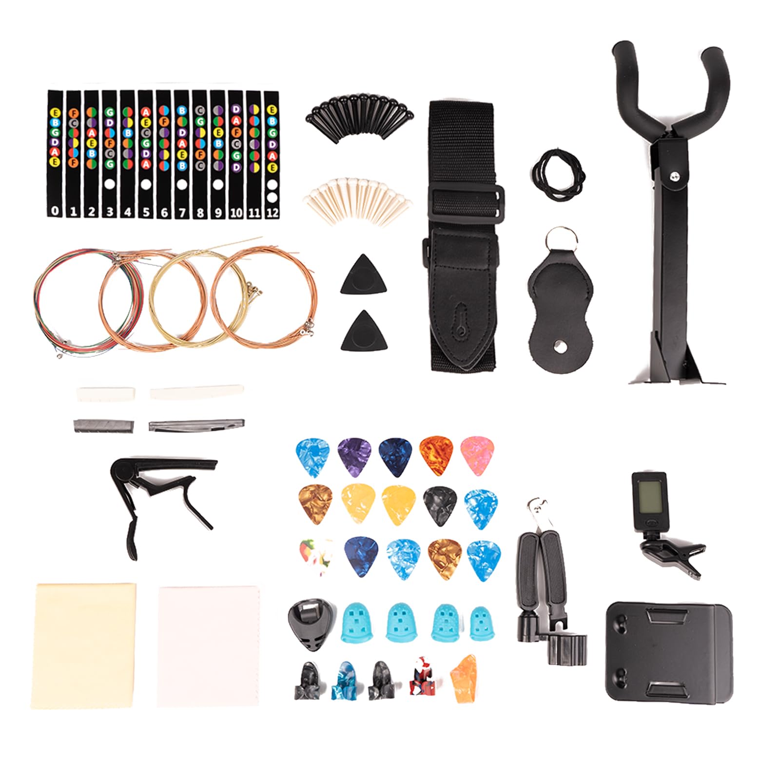 88PCS Acoustic Guitar Accessories Kit with Strings, Tuner, Capo, Picks, Strap & More - Complete Starter Set for Beginners - Perfect for Practice, Performances & Guitar Maintenance