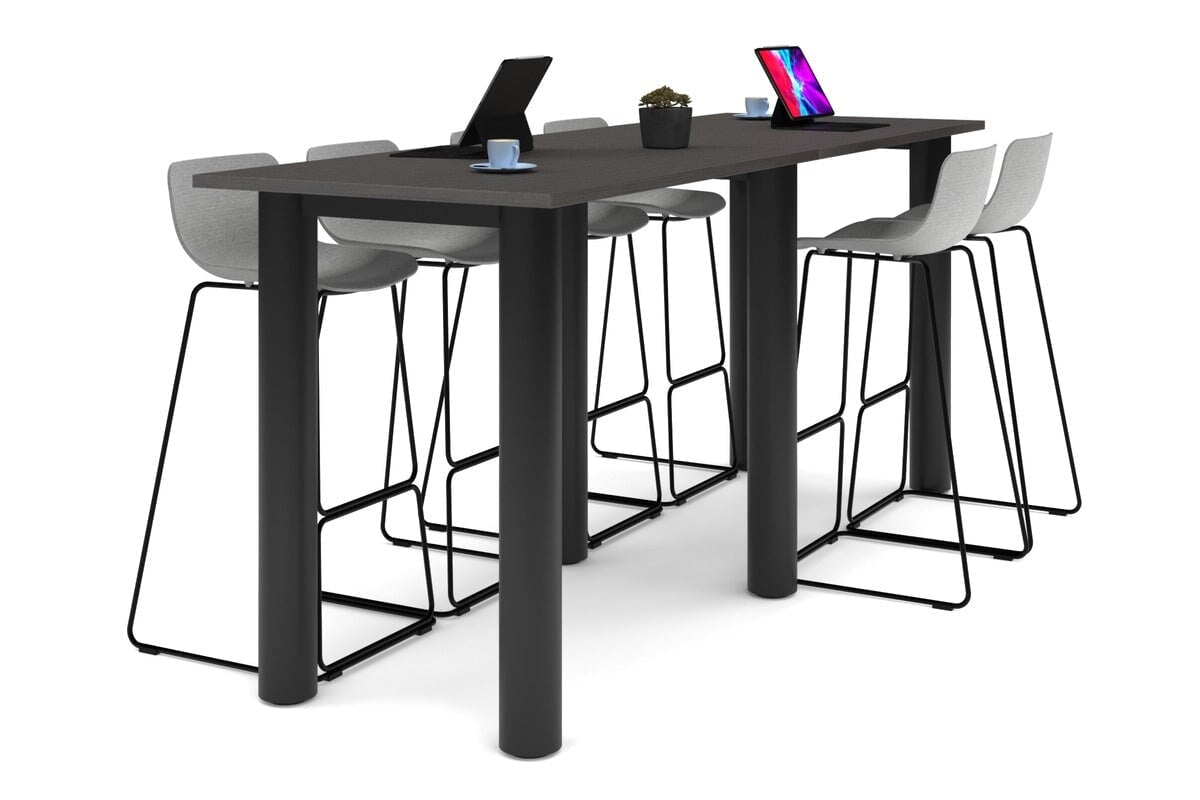 Quadro Cylinder Legs Large Counter Table 2400L x 800W - Durable Metal Frame for Kitchen Island, Restaurant Bar, or Commercial Workspace