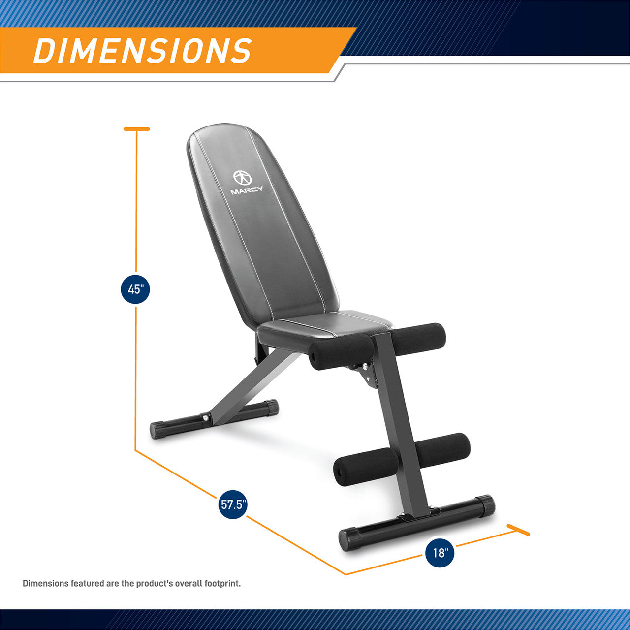 Marcy SB 10115 Adjustable Weight Bench for Home Gym - Multi-Functional Utility Workout Bench for Strength Training, Full Body Exercises - Perfect for Home Fitness & Small Space Workouts