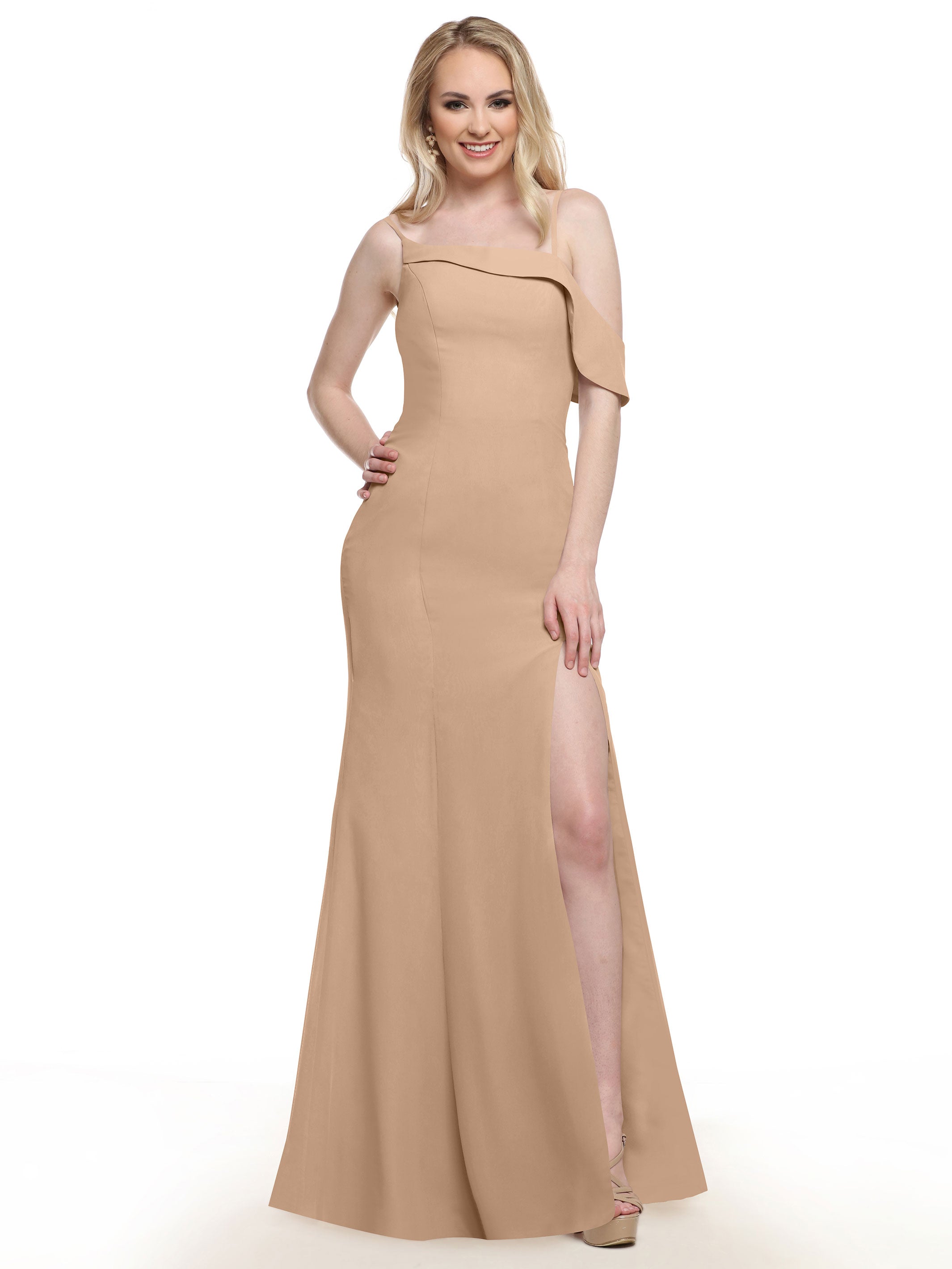 Elegant One Shoulder Fit and Flare Chiffon Bridesmaid Dress - Perfect for Weddings, Prom, and Formal Events
