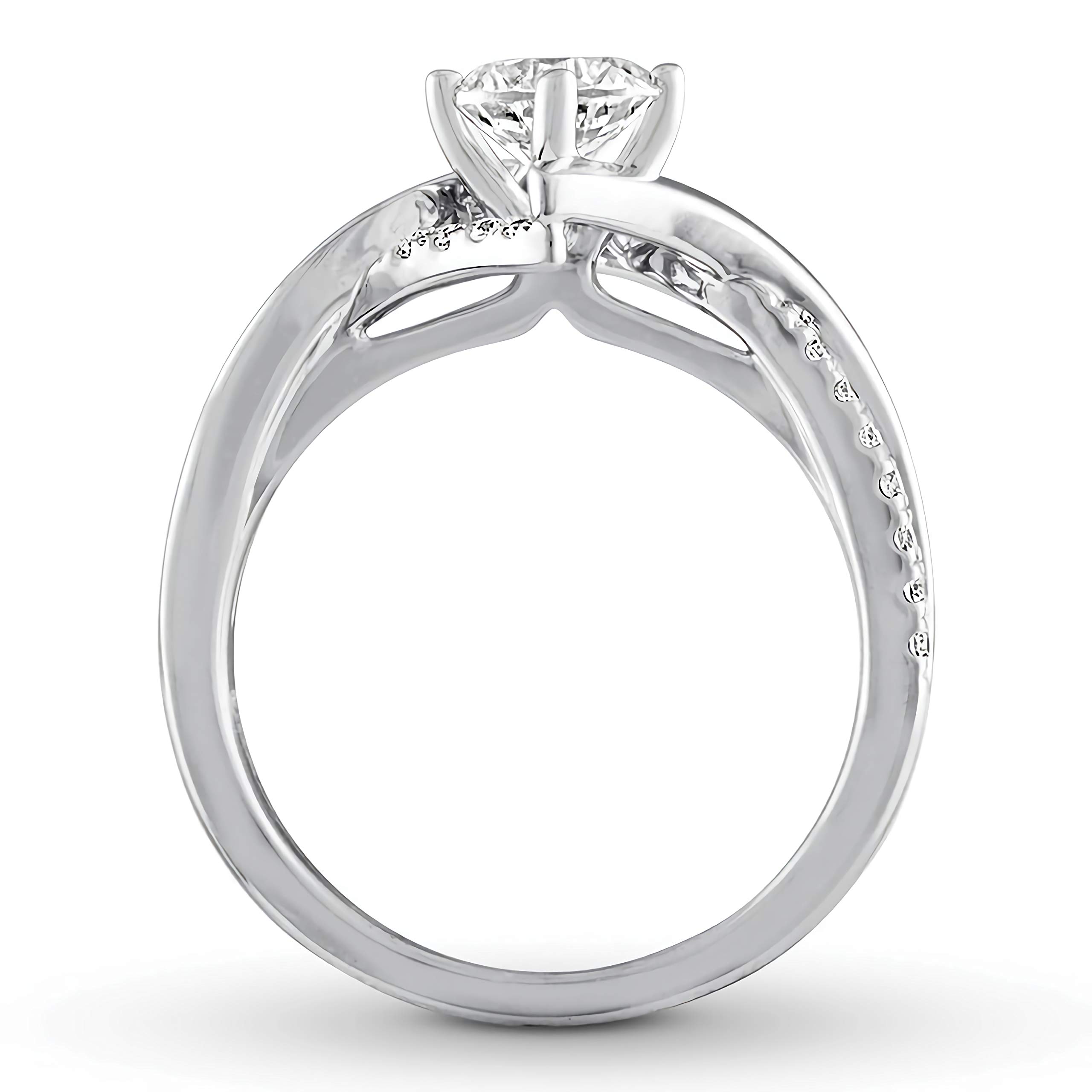 1 Carat Round Moissanite Engagement Ring for Women - 10K/14K/18K White Gold Wedding Band - Perfect for Proposals, Anniversaries & Special Occasions