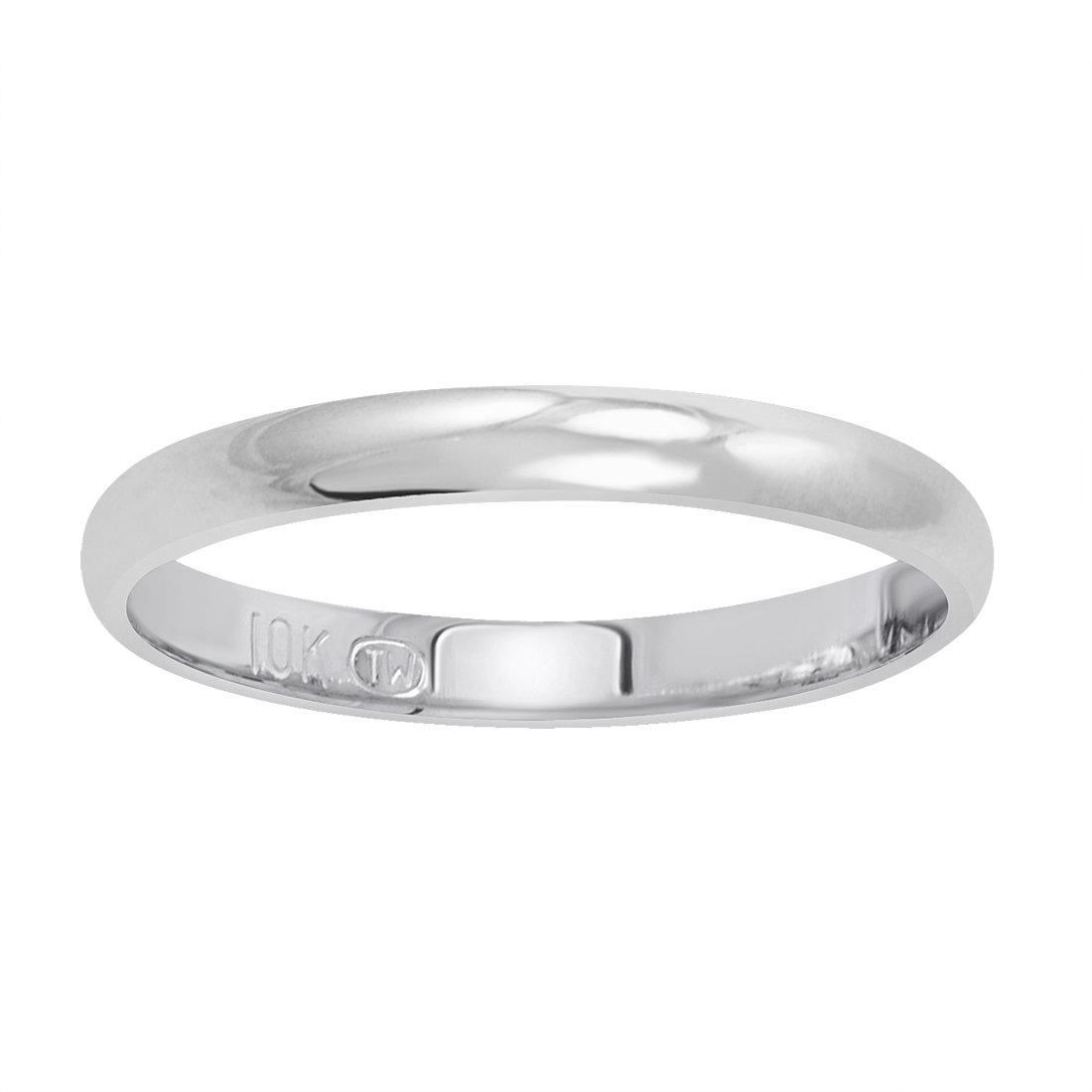 10K Gold Women's Wedding Band - Classic 2mm Plain Solid Gold Ring in White, Rose & Yellow Gold | Perfect for Engagement, Anniversary & Everyday Wear