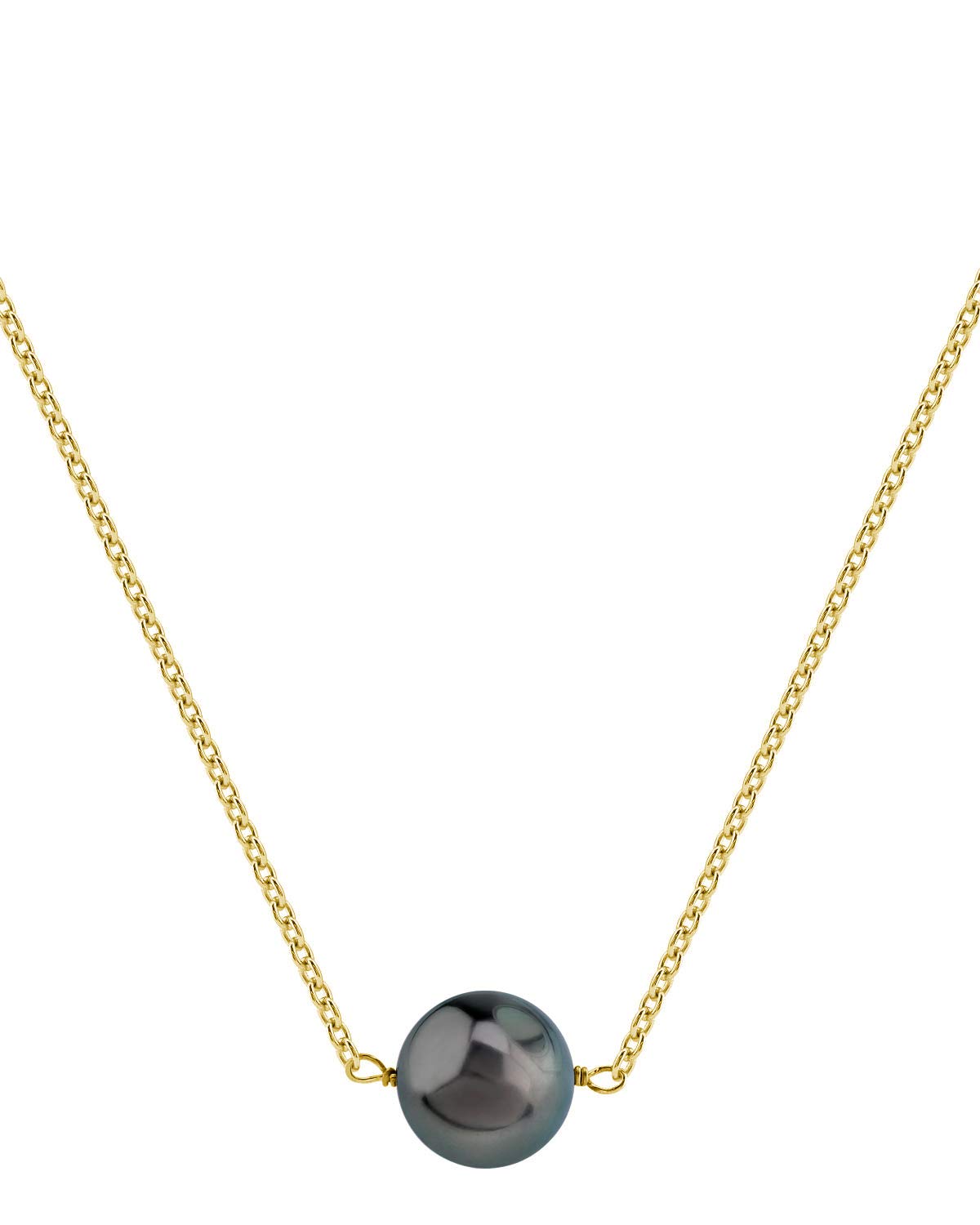 14K Gold Black Tahitian Pearl Necklace for Women - Elegant Princess Length for Gifts & Occasions