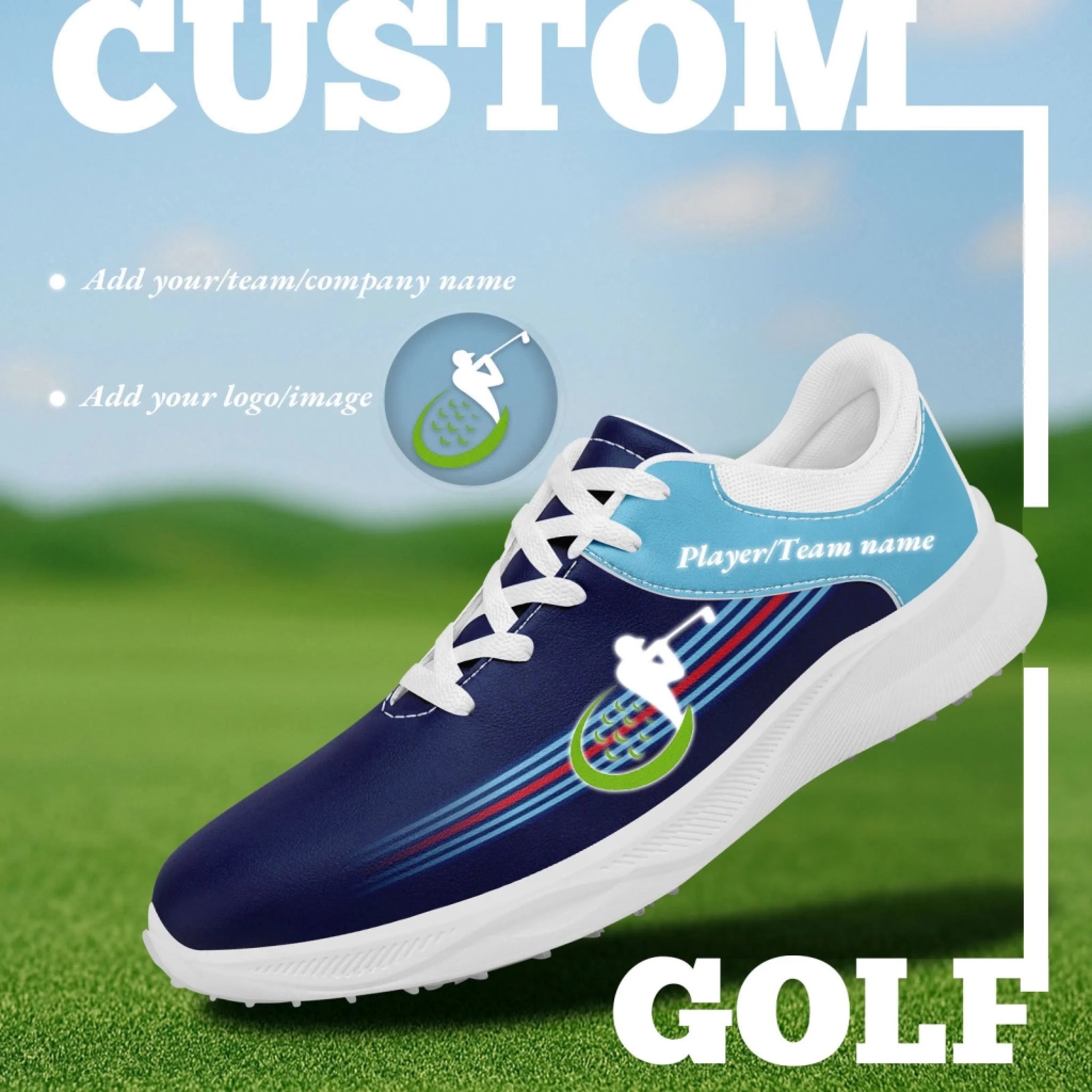 Custom Golf Performance Sneakers - Personalized Durable Athletic Shoes for POD Resellers | Breathable Comfort for Golfing & Casual Wear (Model: FN062 25020099)