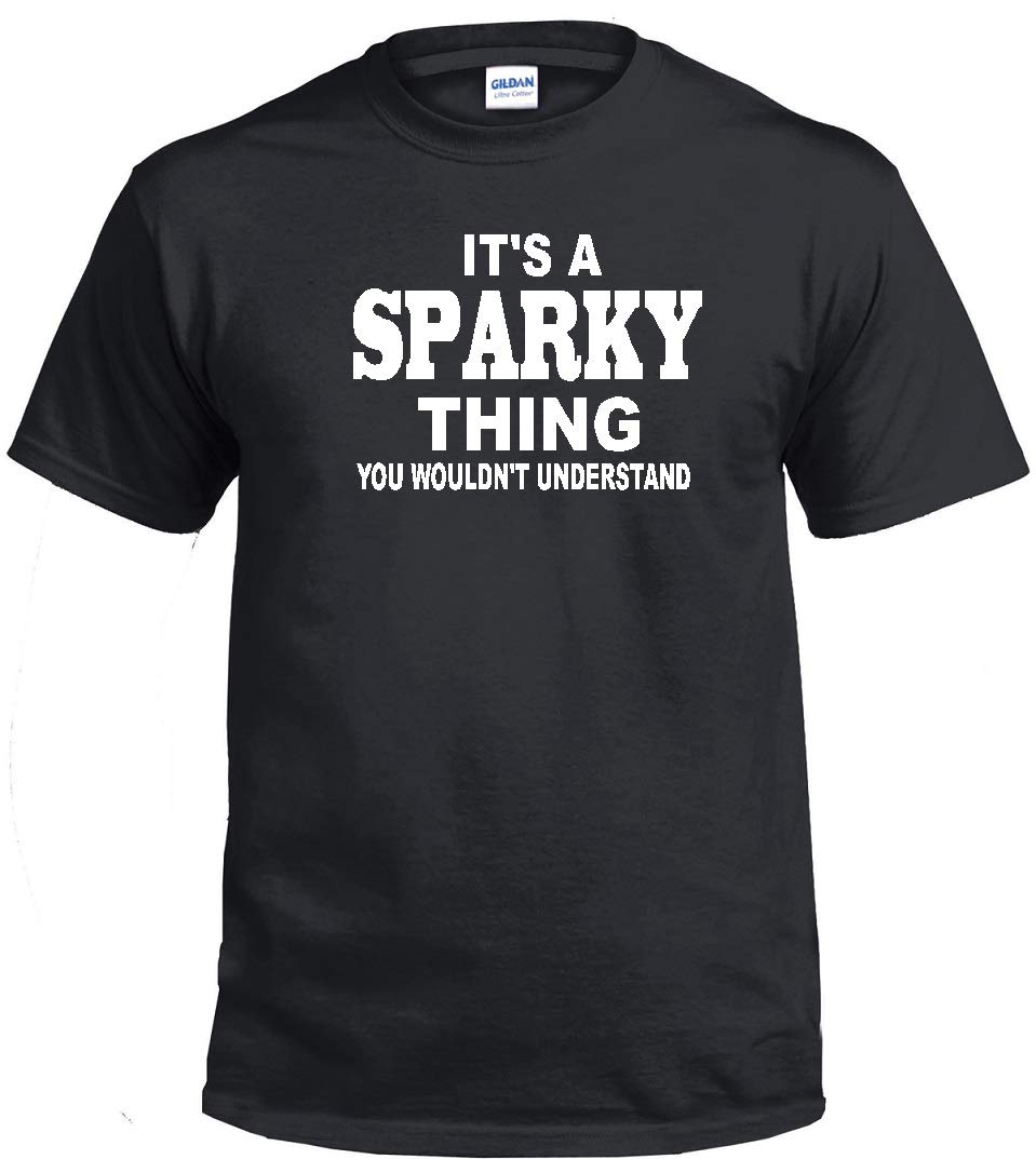 STUFF WITH ATTITUDE Sparky Thing Graphic Black T-Shirt for Men & Women | Cool Casual Streetwear Tee for Everyday Wear, Concerts & Outings