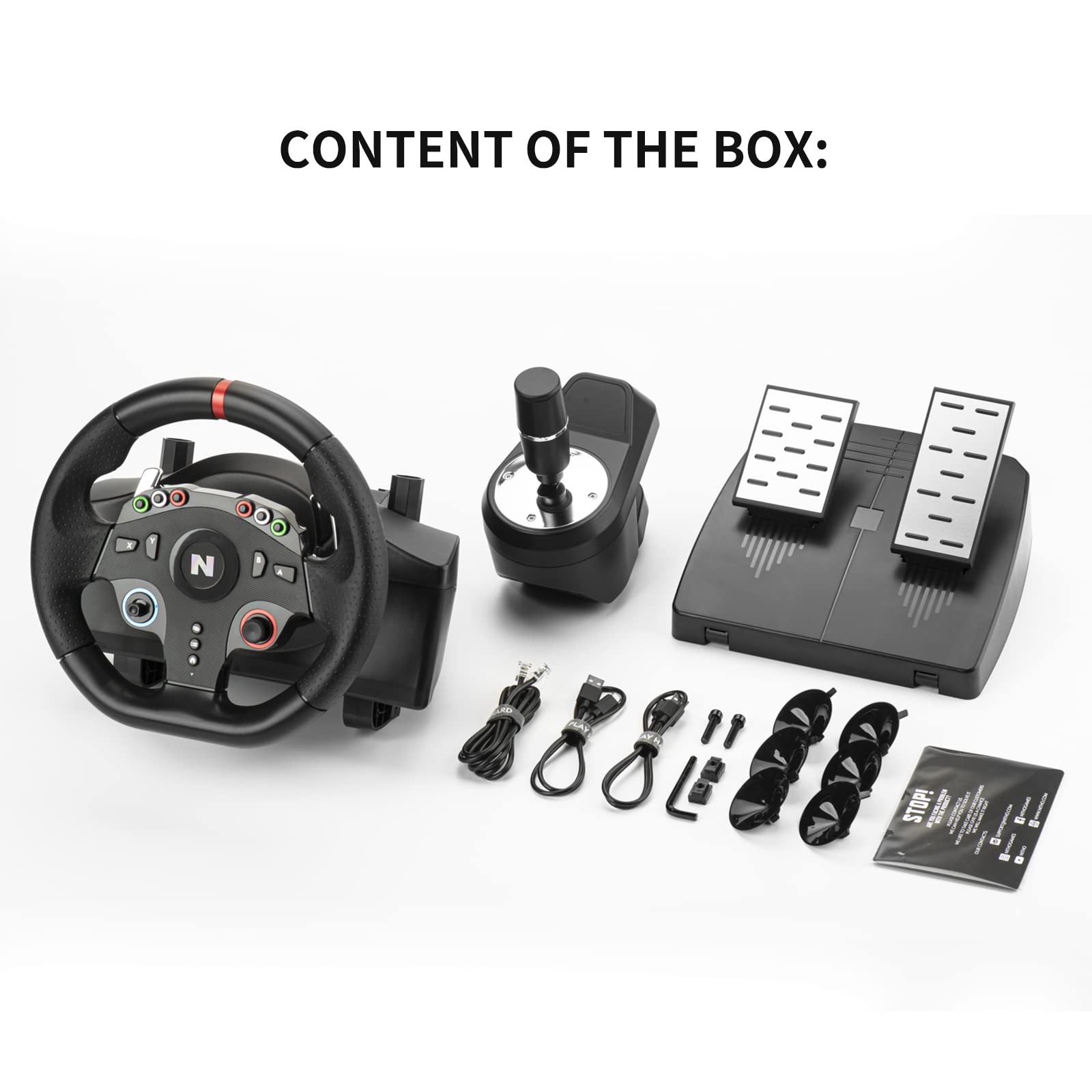 NITHO Drive Pro ONE 270 Degree Gaming Steering Wheel with Pedals & Shifter - Compatible with PS4, PC, Xbox One, Xbox Series X/S & Switch - Zero Dead Zone Racing Wheel for Simulation Games & Drifting