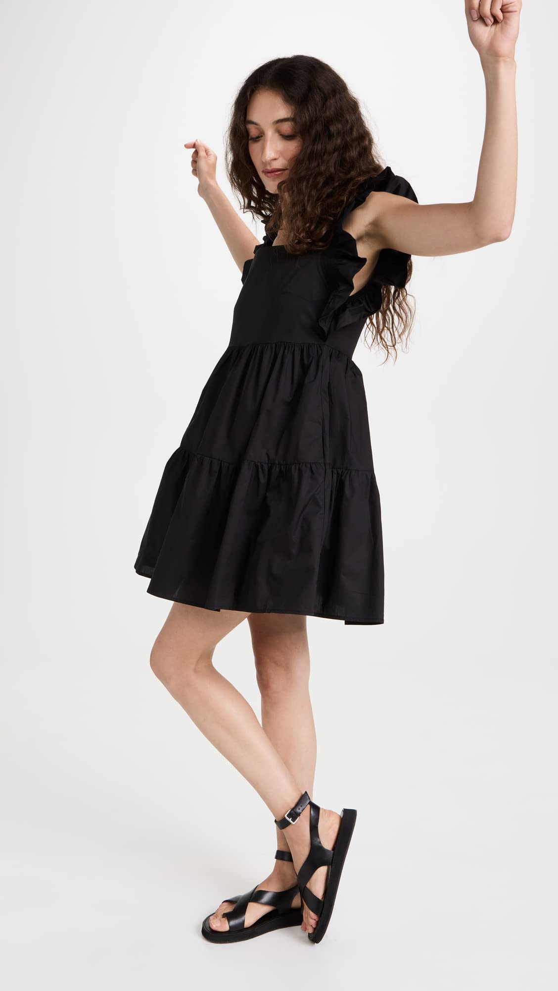 English Factory Women's Ruffled Mini Dress with Smocking Detail - Flirty Summer Dress for Beach, Party & Date Night