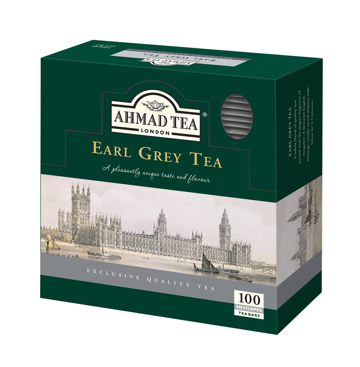 Ahmad Tea Earl Grey Black Tea Bags - 100 Count (Pack of 12) | Caffeinated, Sugar-Free | Perfect for Breakfast, Afternoon Tea & Office Use