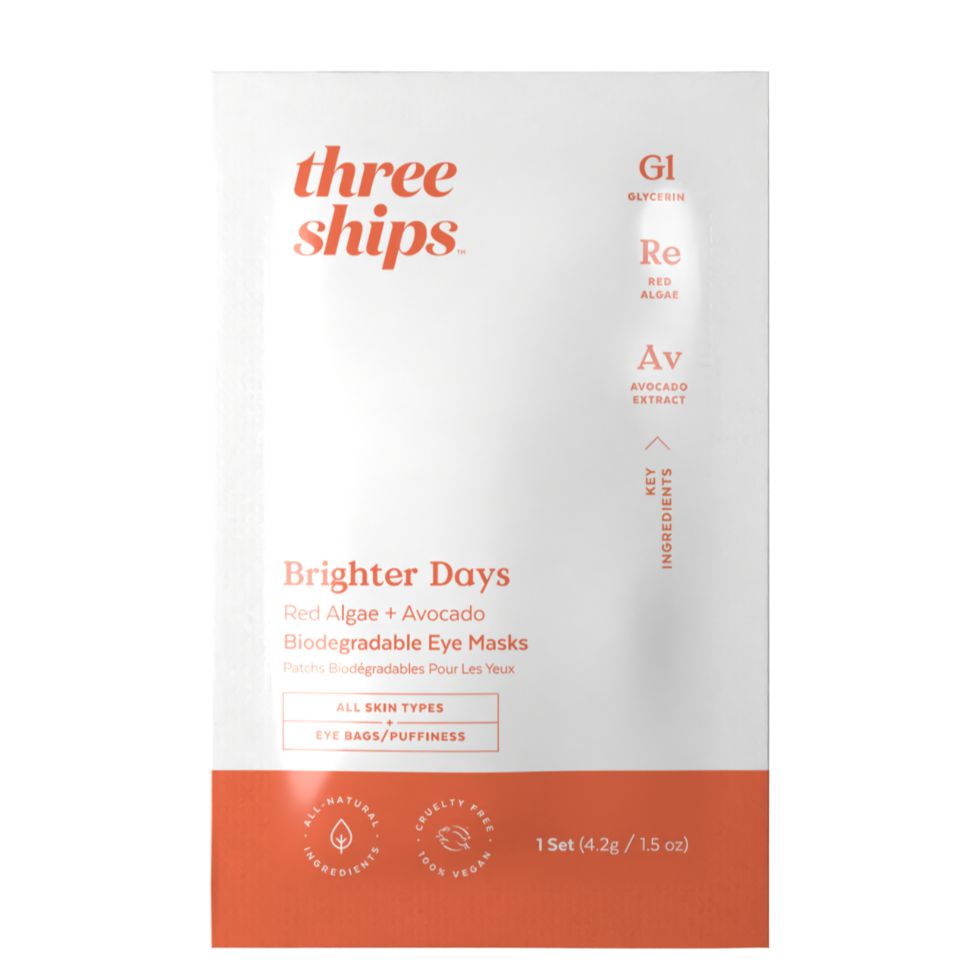 Brighter Days Red Algae & Avocado Biodegradable Eye Mask - Single Pack | Hydrating Under Eye Treatment for Dark Circles & Puffiness | Perfect for Spa Nights & Travel Skincare Routine